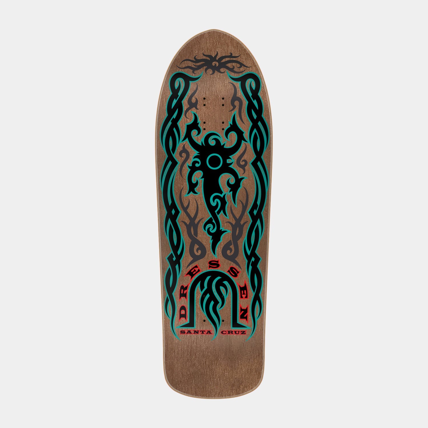 SANTA CRUZ DRESSEN Tribalデッキ9.9×31.4㌅ Santa Cruz Dressen Tribal Skateboard Deck 31.394in x 9.89in Brown