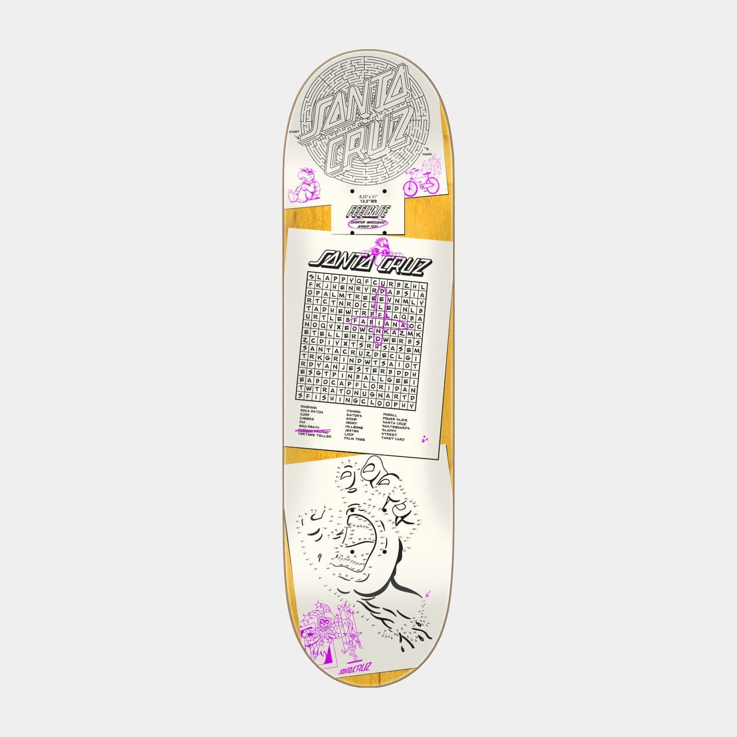 Santa Cruz | Delfino Scribble FeelBase Pro Skateboard Deck 8.25in x 31.00in