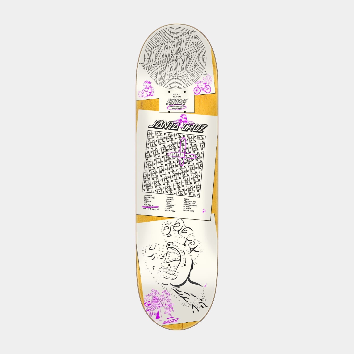 Santa Cruz | Delfino Scribble FeelBase Pro Skateboard Deck 8.25in x 31.00in