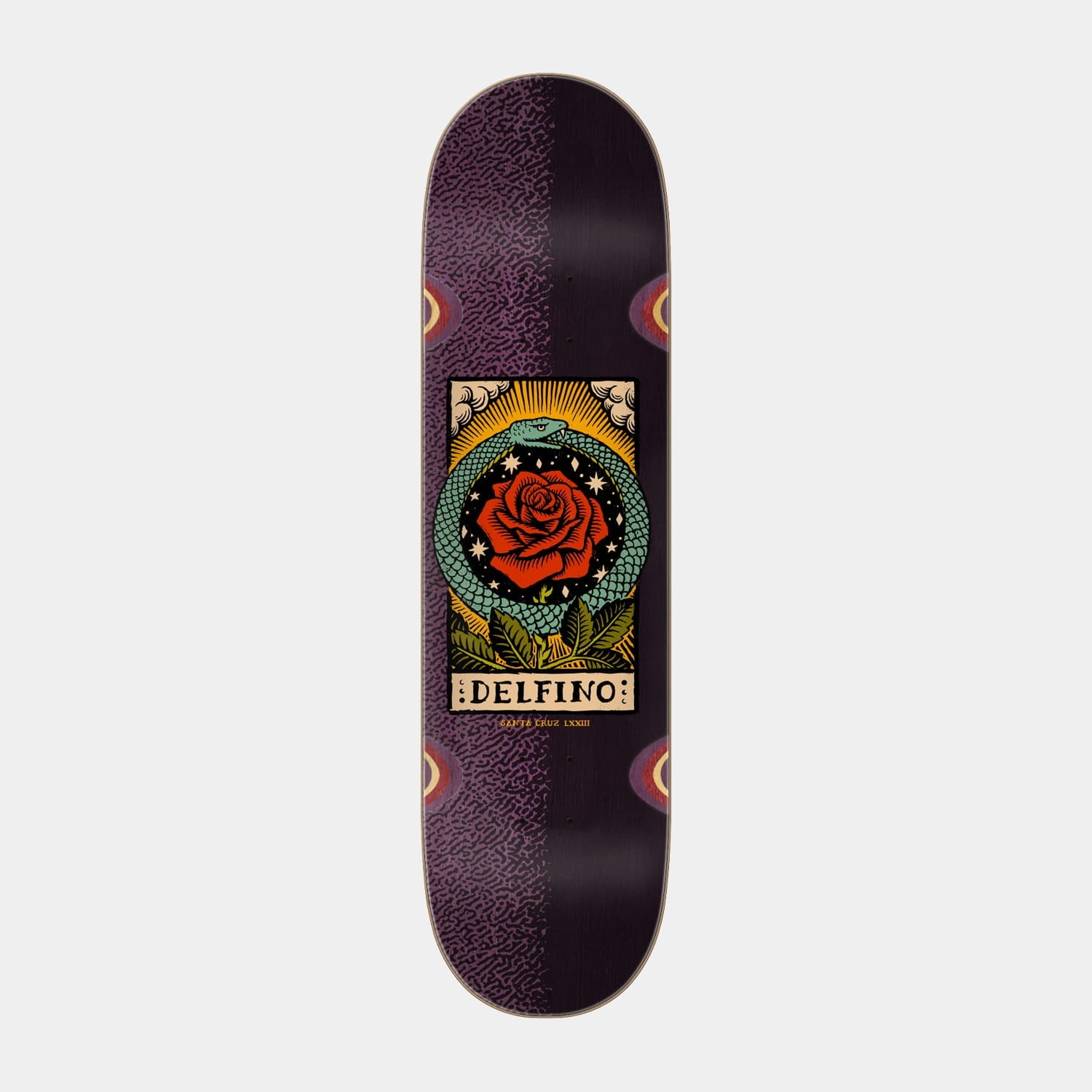 Santa Cruz Delfino Ouroboros Pro Skateboard Deck 8.25in x 31.6in Multi