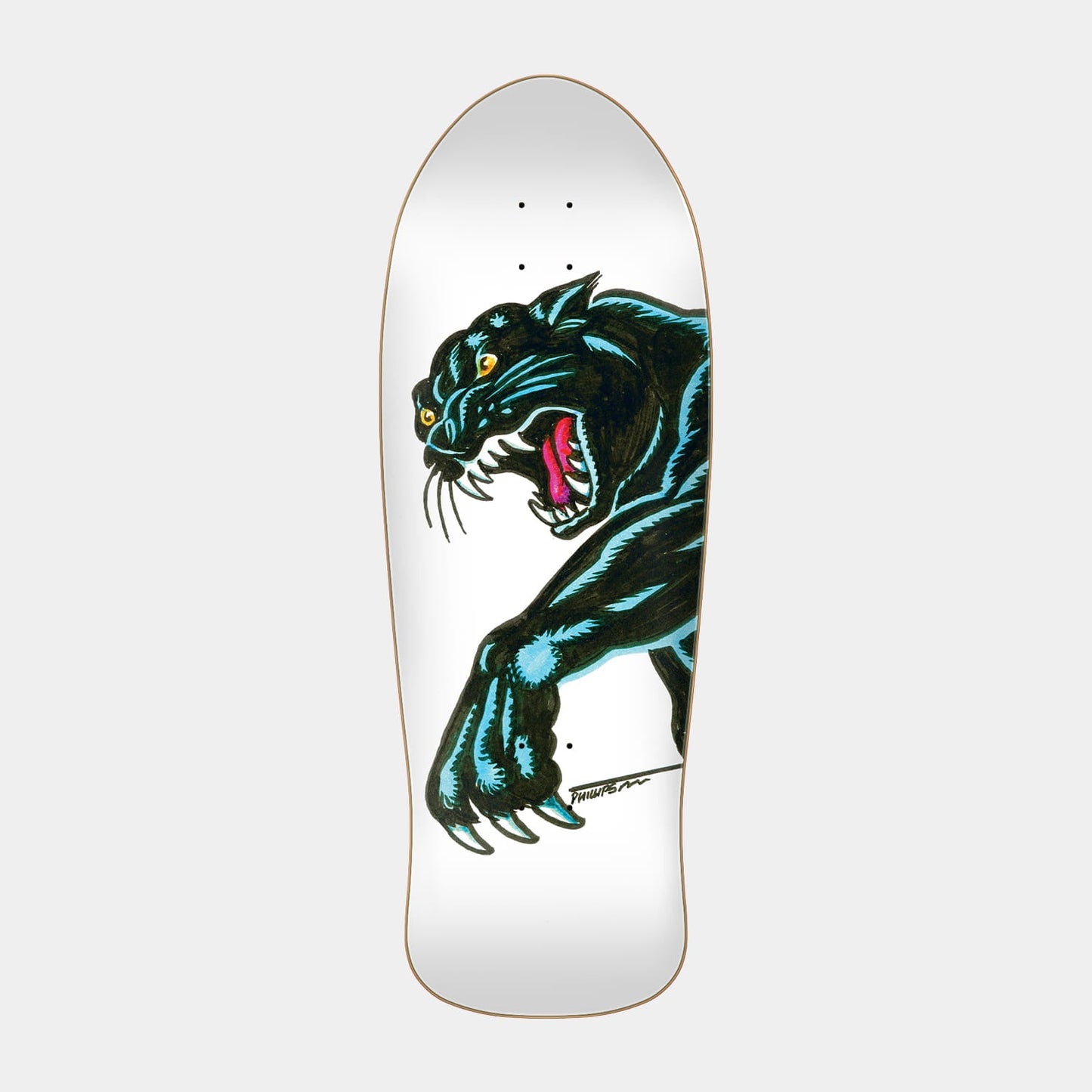Santa Cruz Natas Sketch Panther Reissue Skateboard Deck 10.54in x 30.14in White/Multi
