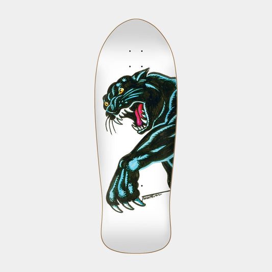 Santa Cruz Natas Sketch Panther Reissue Skateboard Deck 10.54in x 30.14in White/Multi
