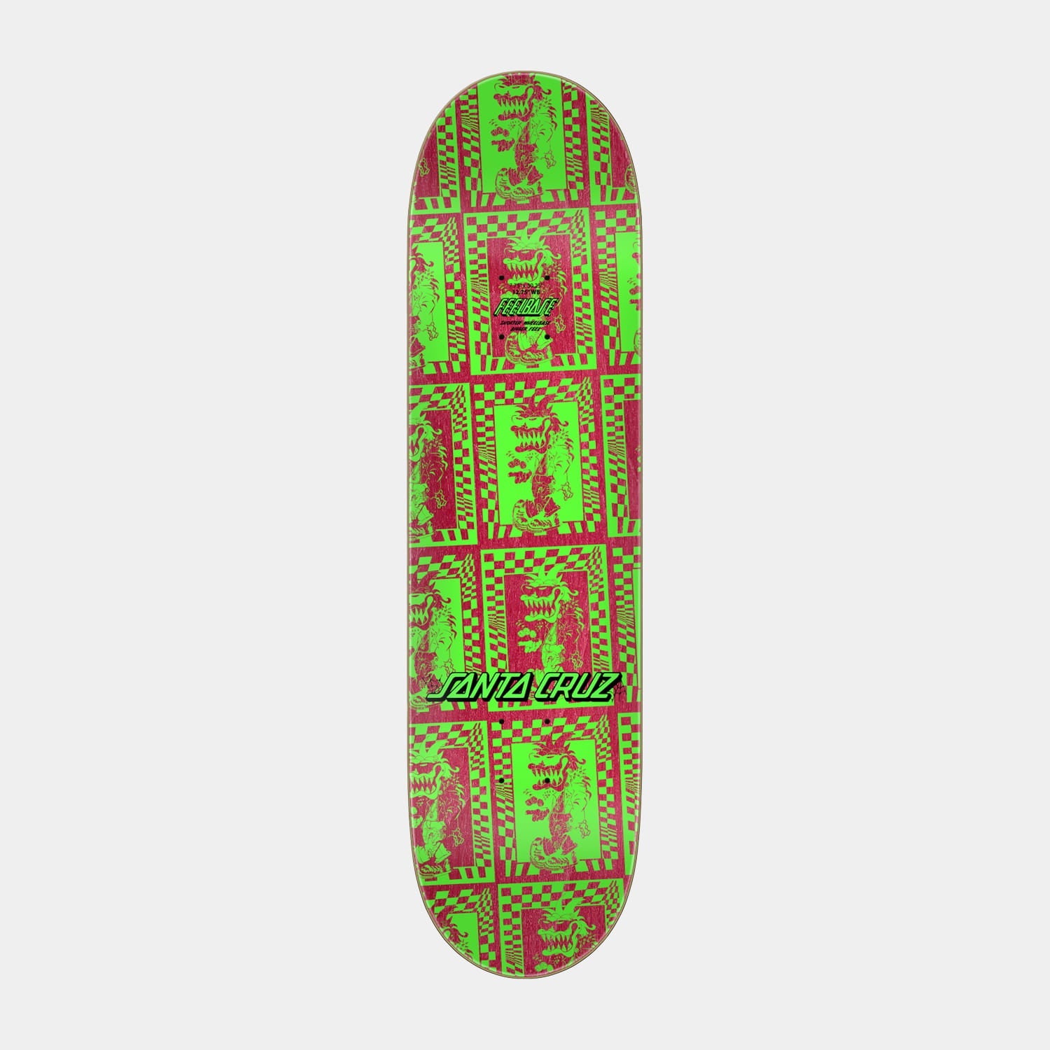 Santa Cruz Check Gremlin FeelBase Skateboard Deck 7.75in x 30.25in Multi