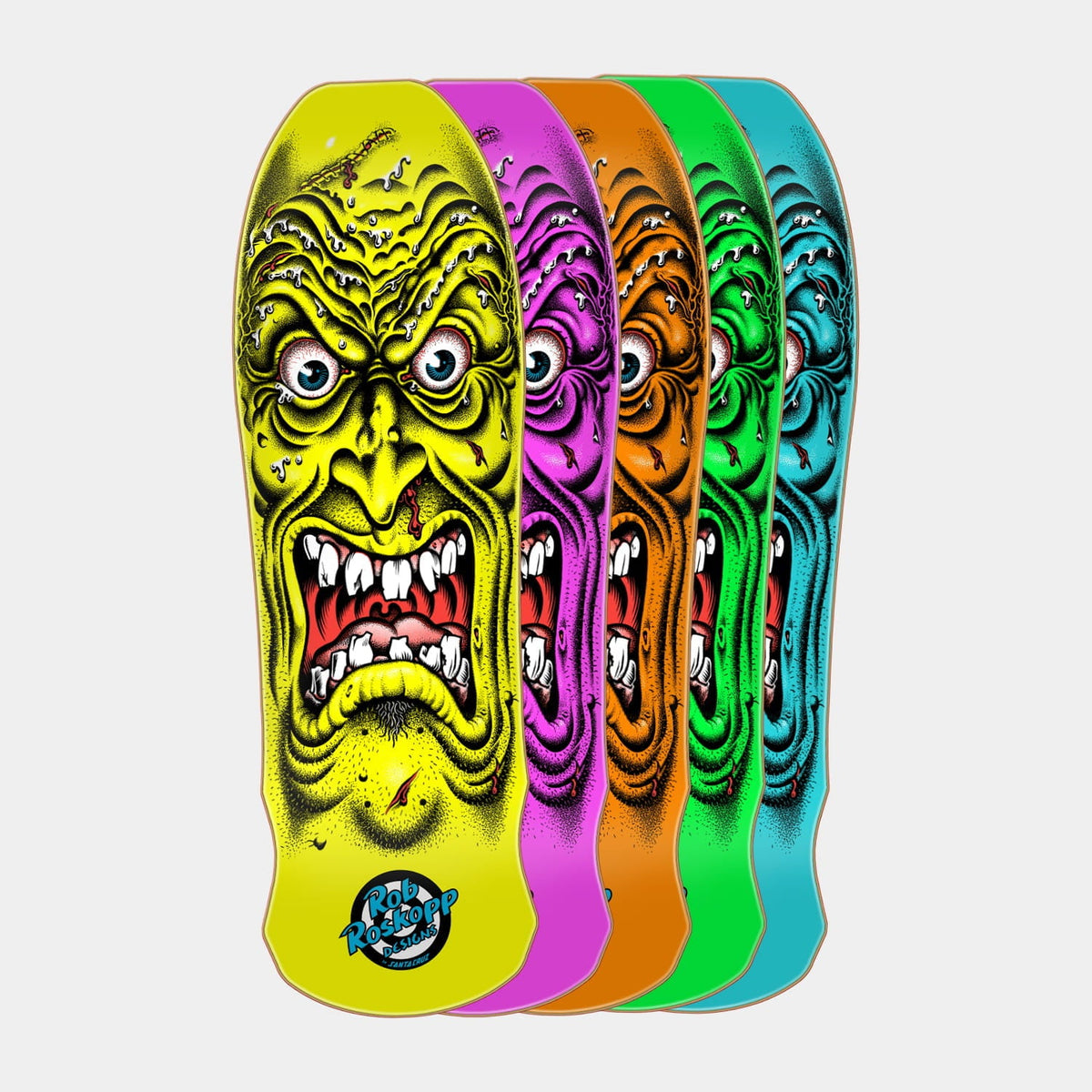 Santa Cruz Skateboards | Roskopp Face Micro Freaks Skateboard Deck 8.025in x 26in Multi