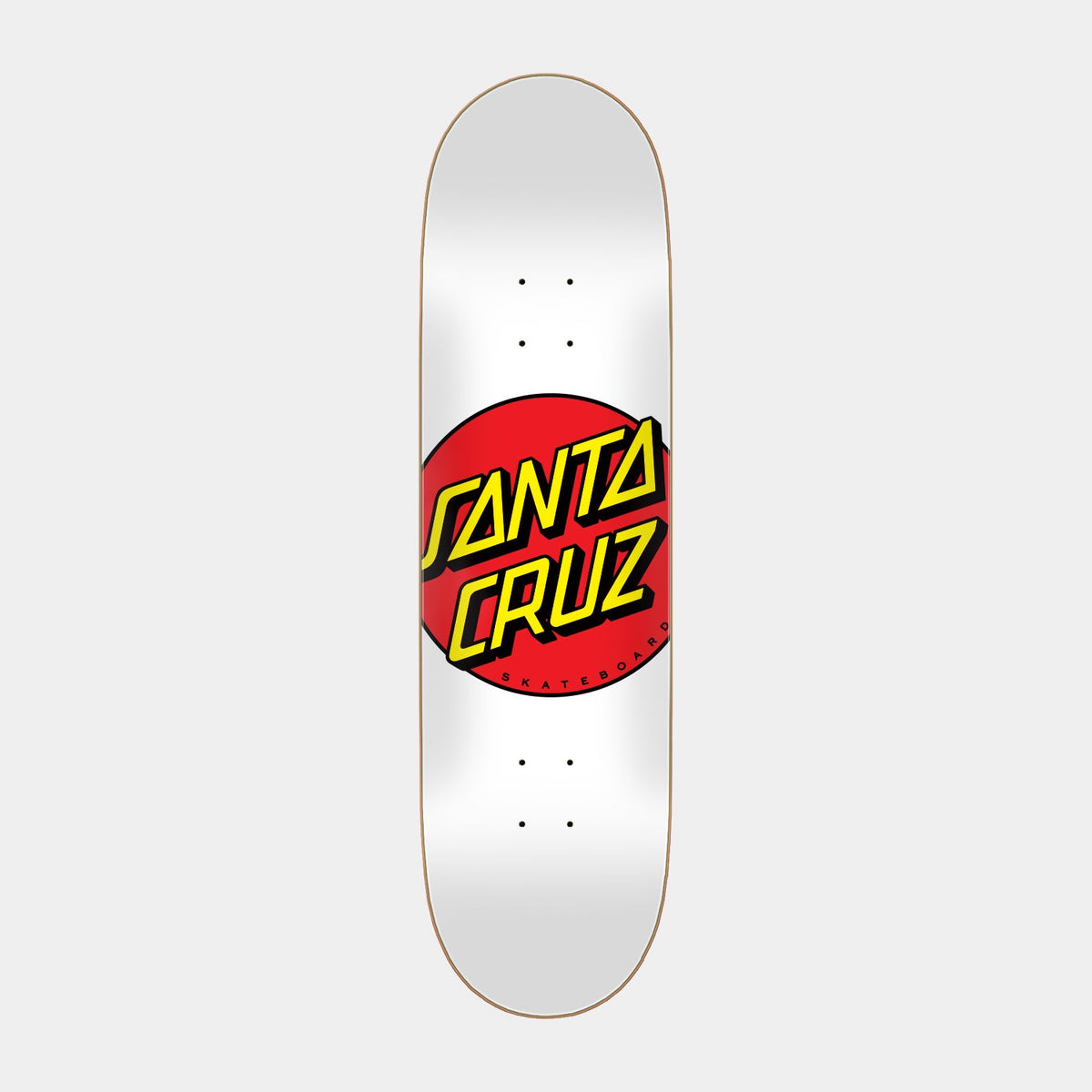 Santa Cruz Skateboards | Classic Dot Skateboard Deck 8.5in x 32.2in White
