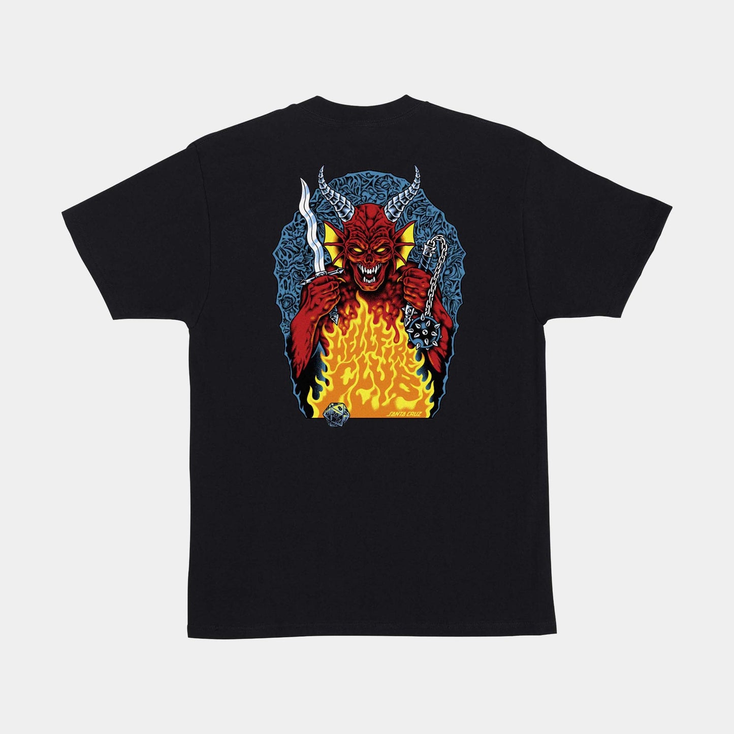 Santa Cruz Stranger Things Hell Fire T-Shirt - Black