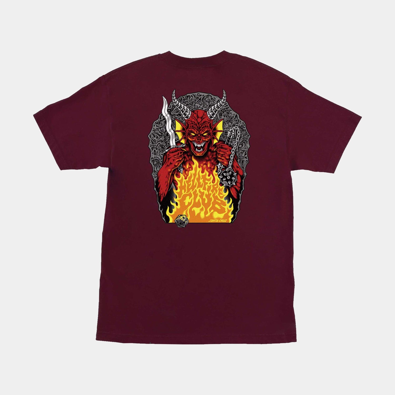 Santa Cruz Stranger Things Hell Fire T-Shirt - Maroon