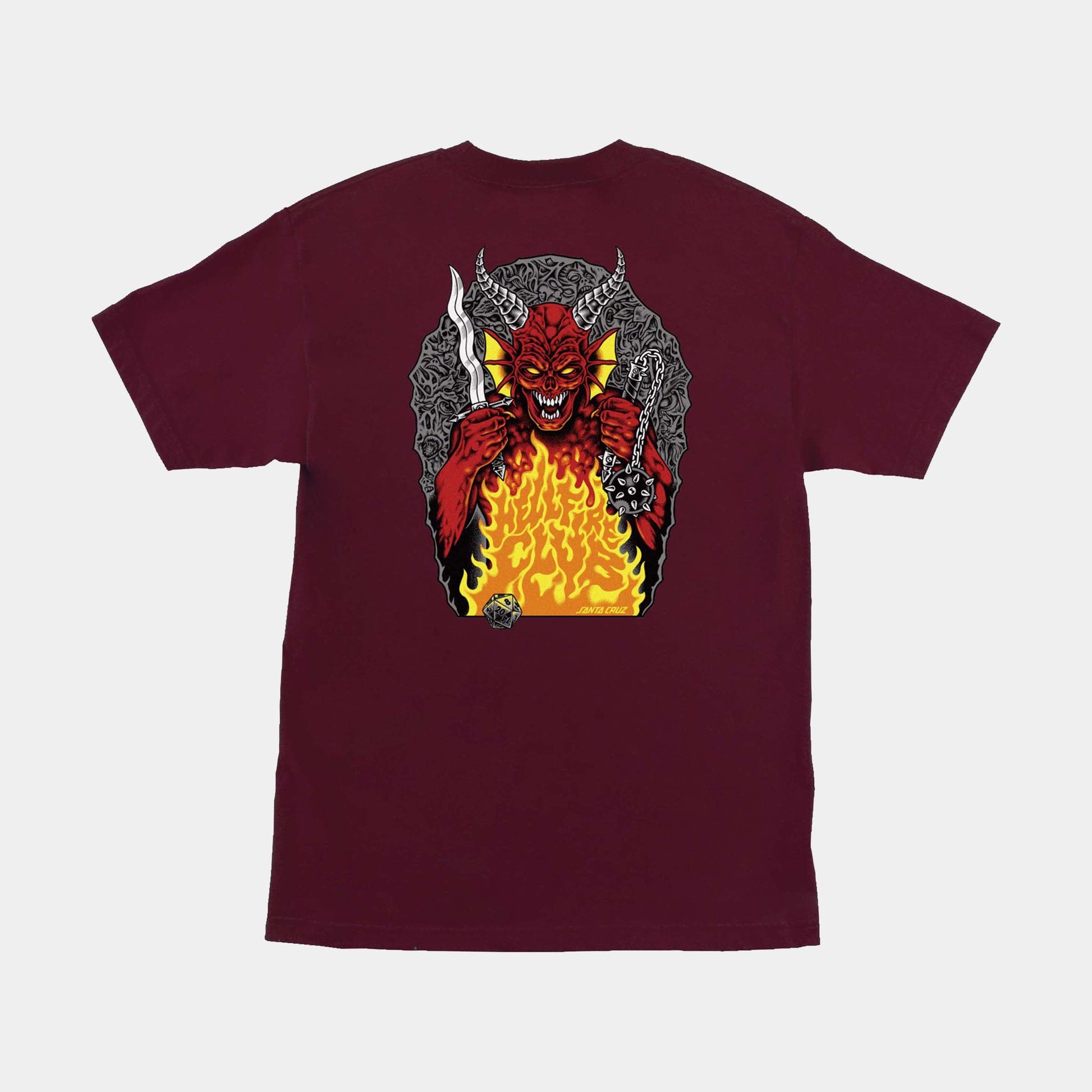 Santa Cruz Stranger Things Hell Fire T-Shirt - Maroon