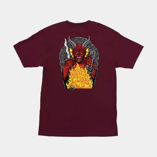 Santa Cruz Stranger Things Hell Fire T-Shirt - Maroon