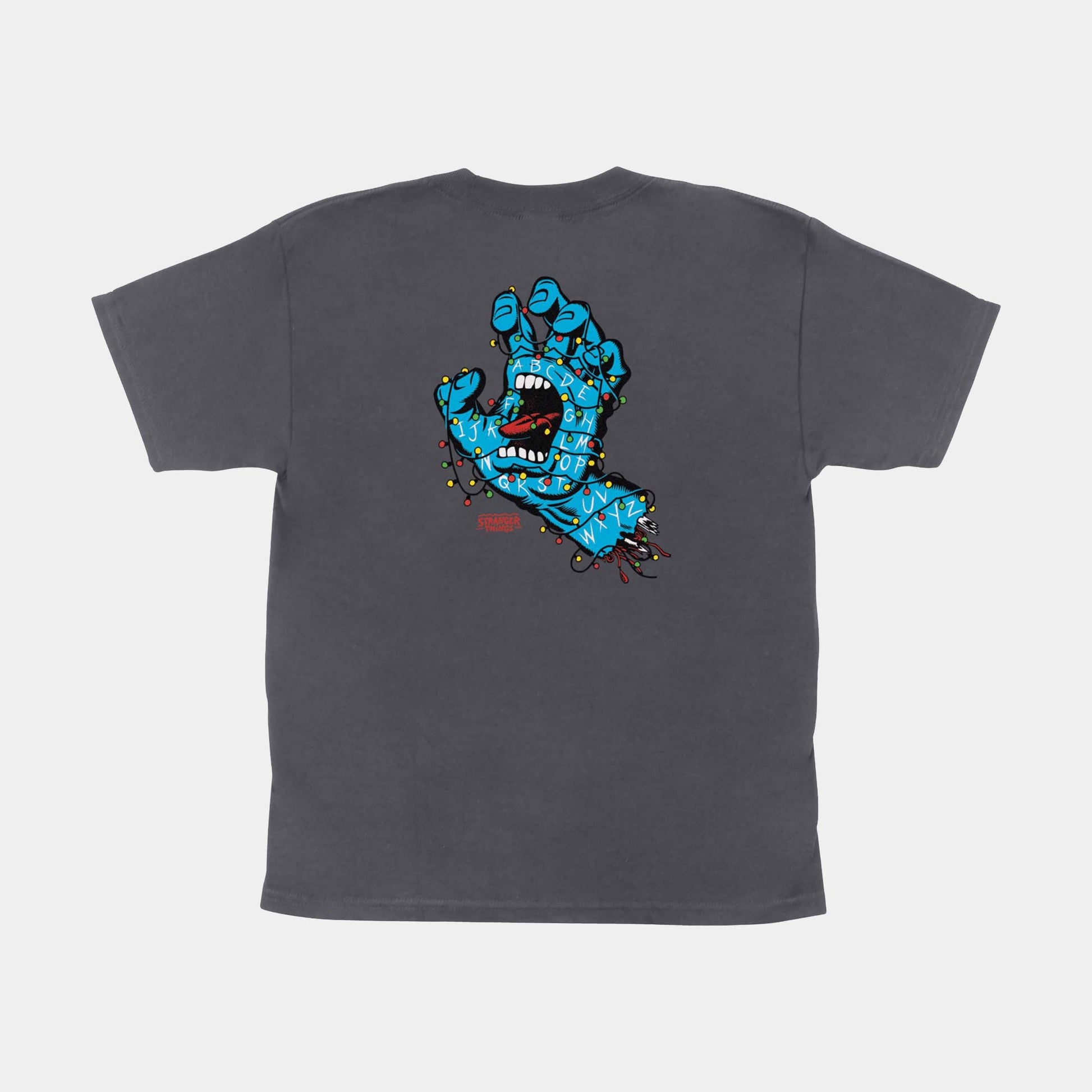 Santa Cruz Stranger Things Screaming Lights Youth T-Shirt - Charcoal