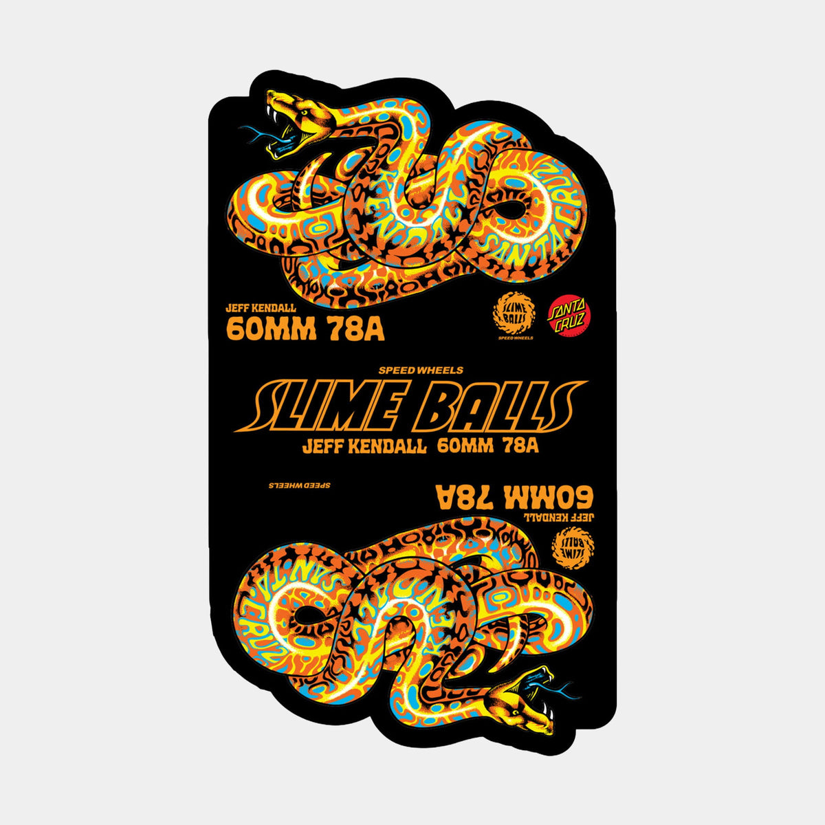 Santa Cruz | Jeff Kendall Snake OG Slime 78a Slime Balls Wheels Yellow