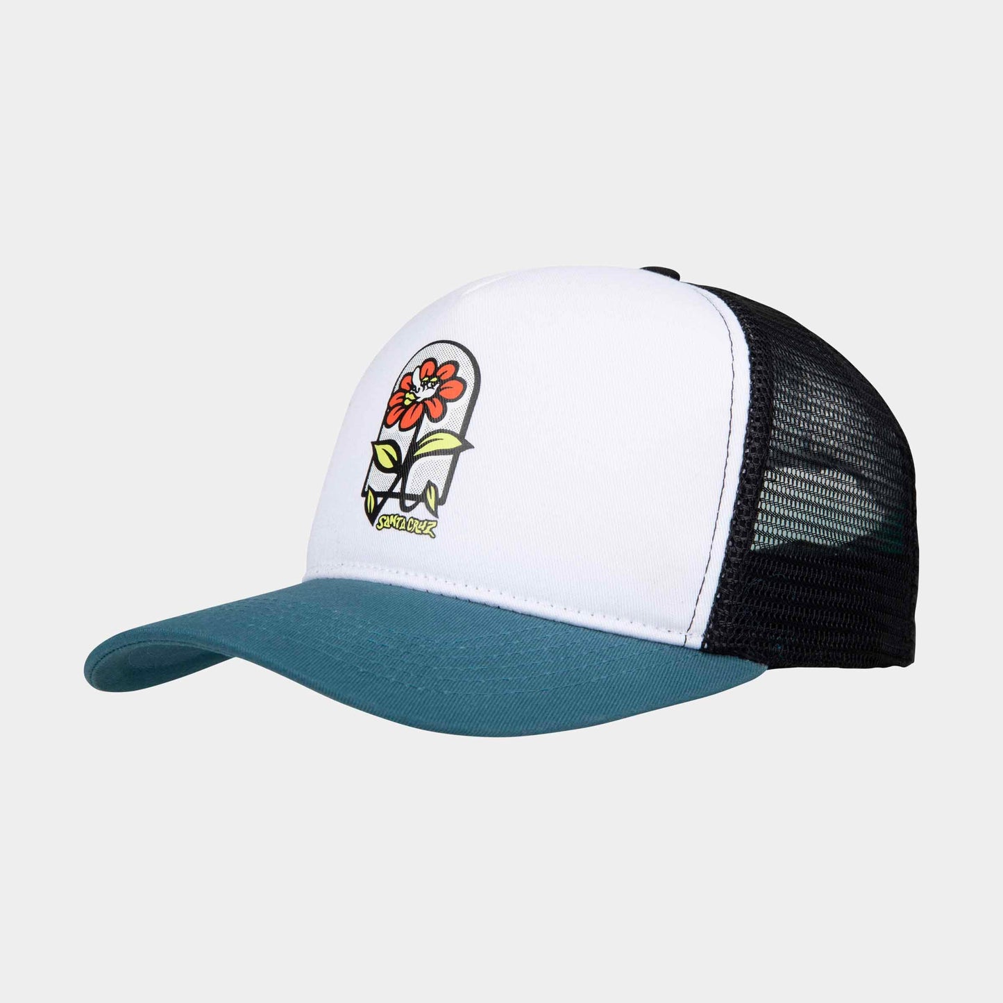 Santa Cruz Flower Guy Meshback White Teal