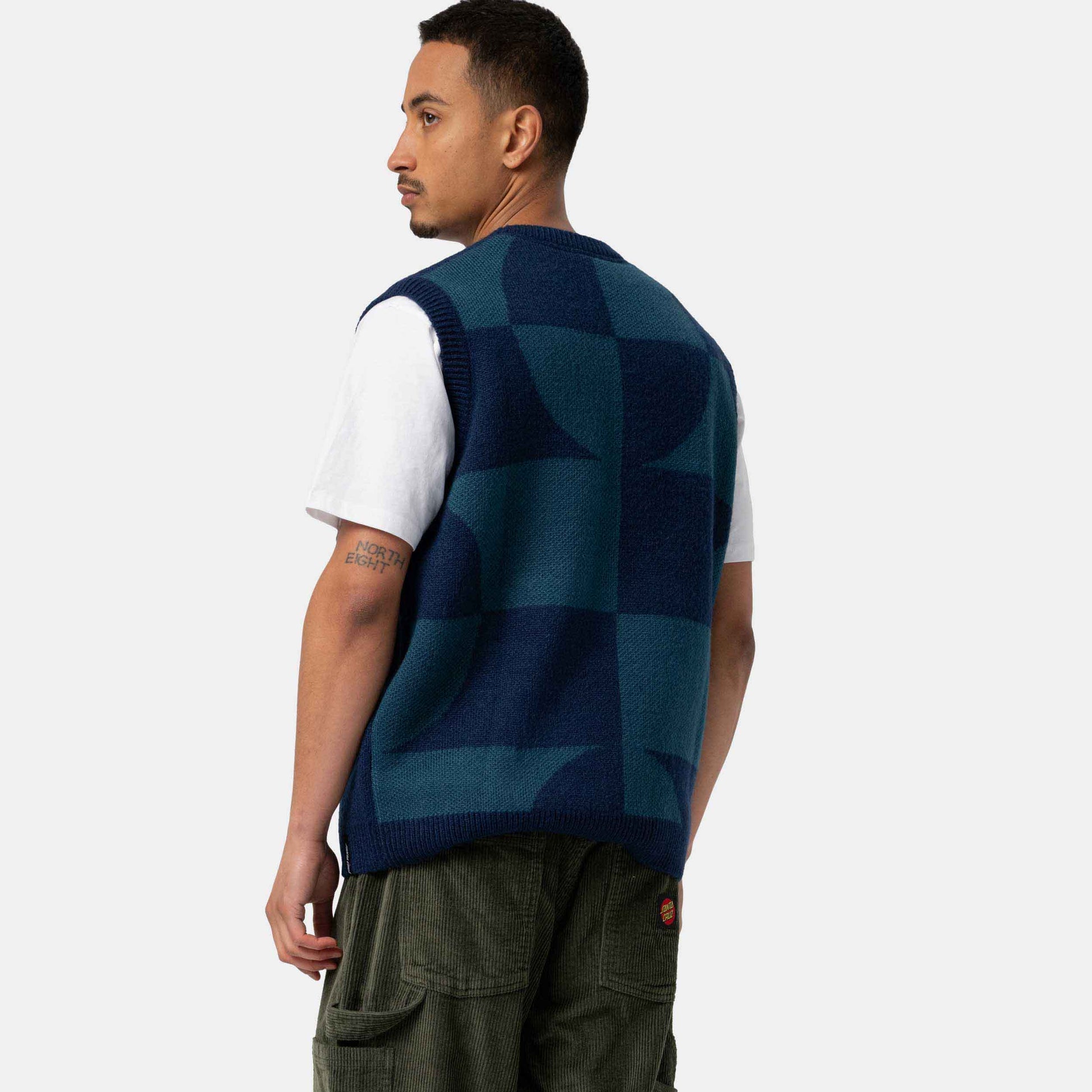 Santa Cruz Malba Crash Knit Vest Teal