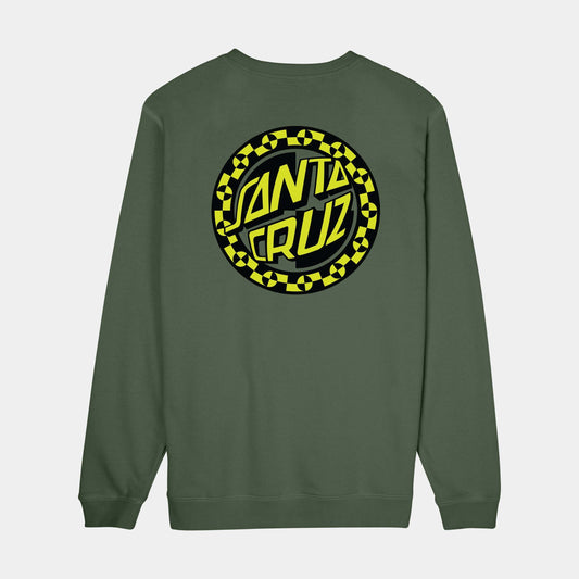 Santa Cruz Malba Crash Dot Crew Dark Moss