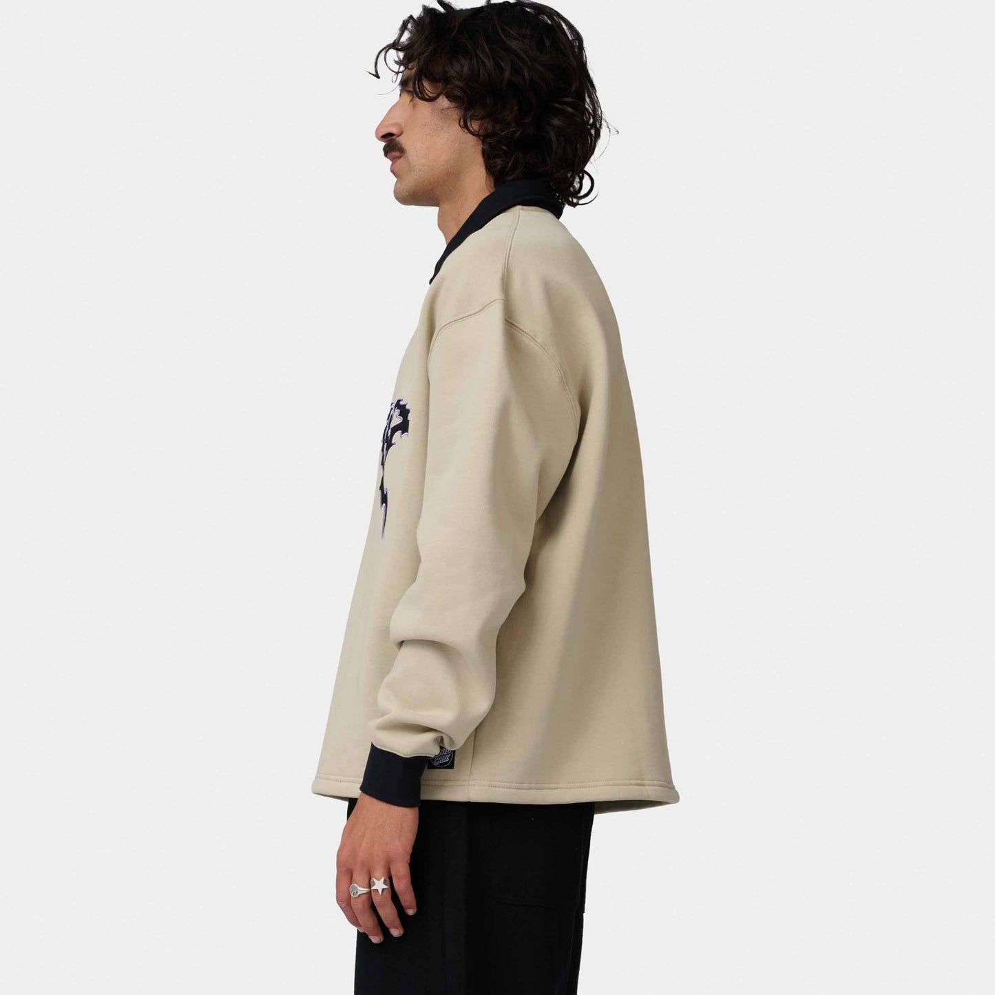 Santa Cruz Out Of Time Strip 1 4 Zip Crew Stone Grey