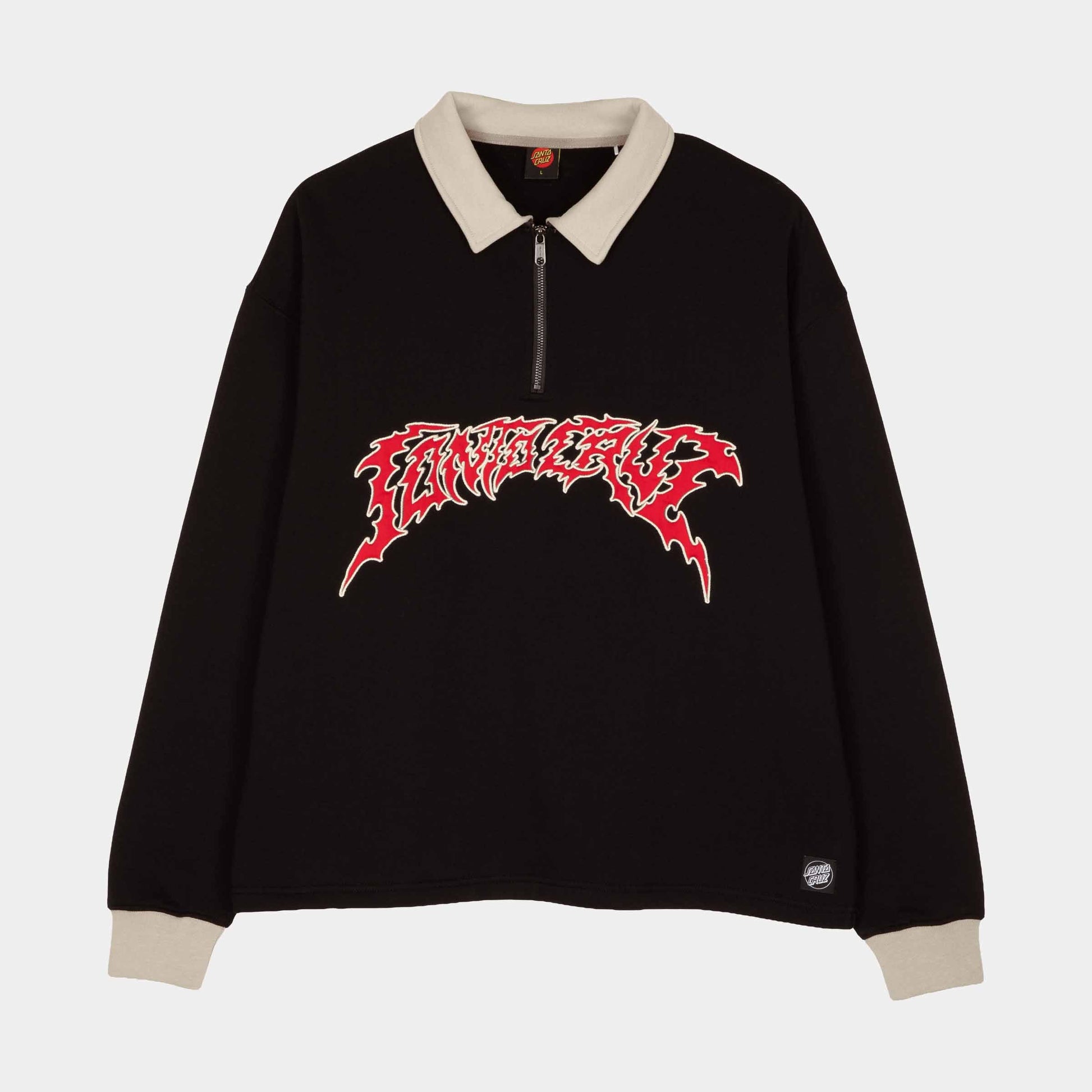 Santa Cruz Out Of Time Strip 1 4 Zip Crew Black