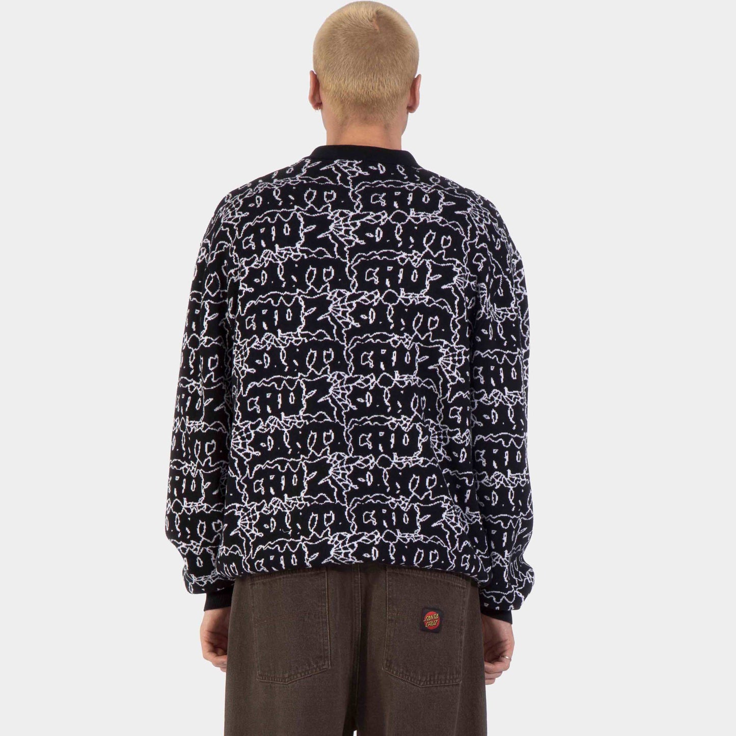 Santa Cruz | Donnie Knit Polo Black Web