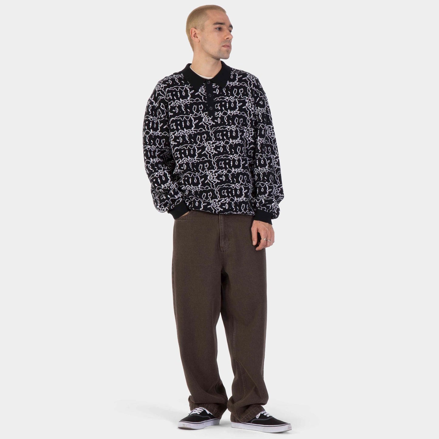 Santa Cruz | Donnie Knit Polo Black Web