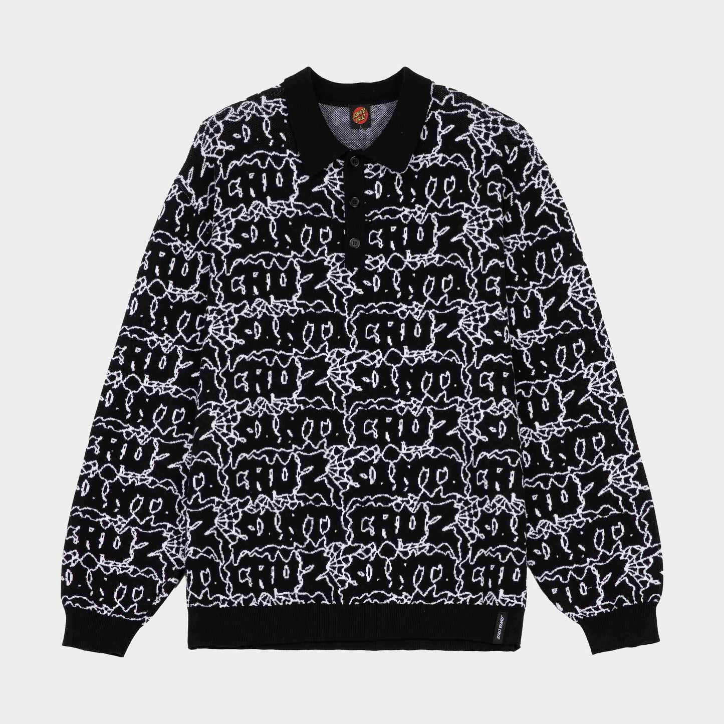 Santa Cruz | Donnie Knit Polo Black Web