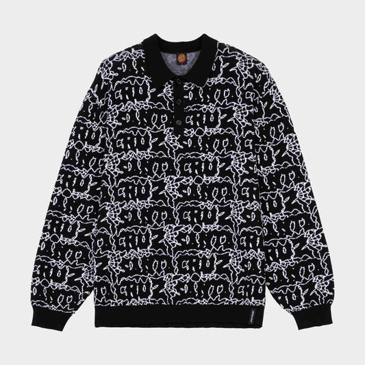 Santa Cruz | Donnie Knit Polo Black Web