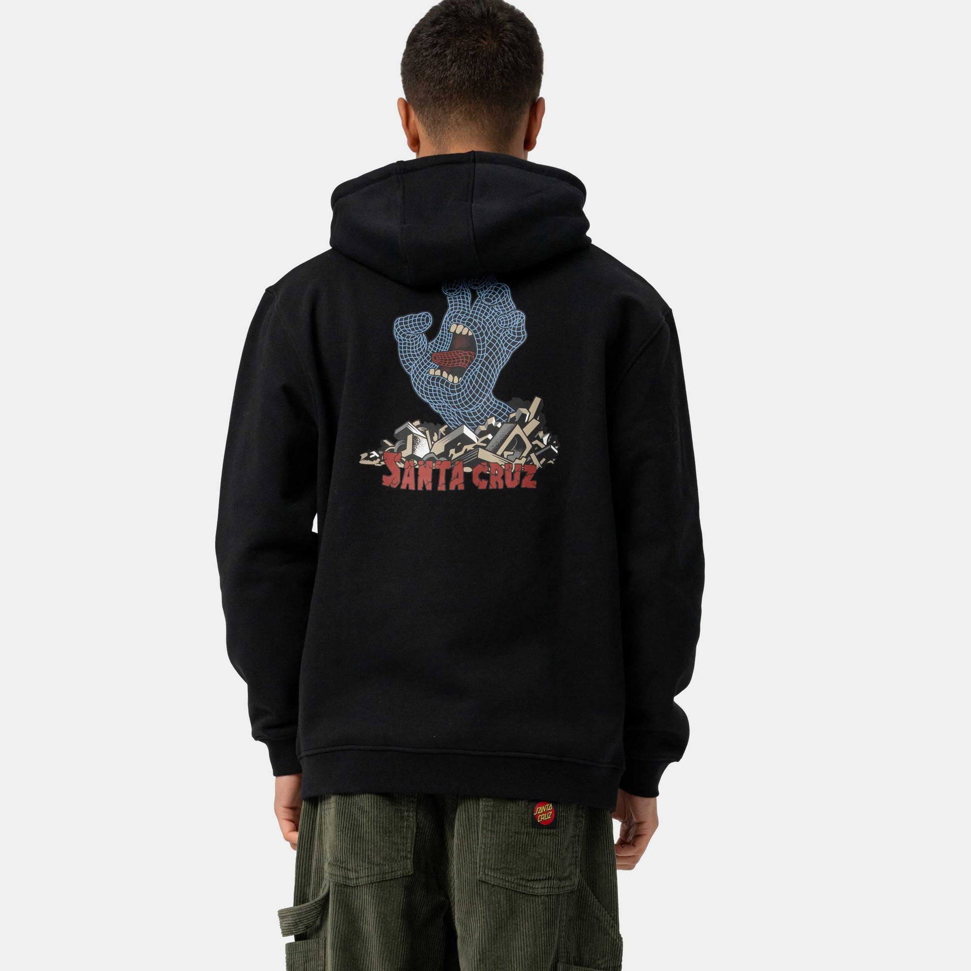 Santa Cruz Kendall Grid Hand Centre Hoodie Black