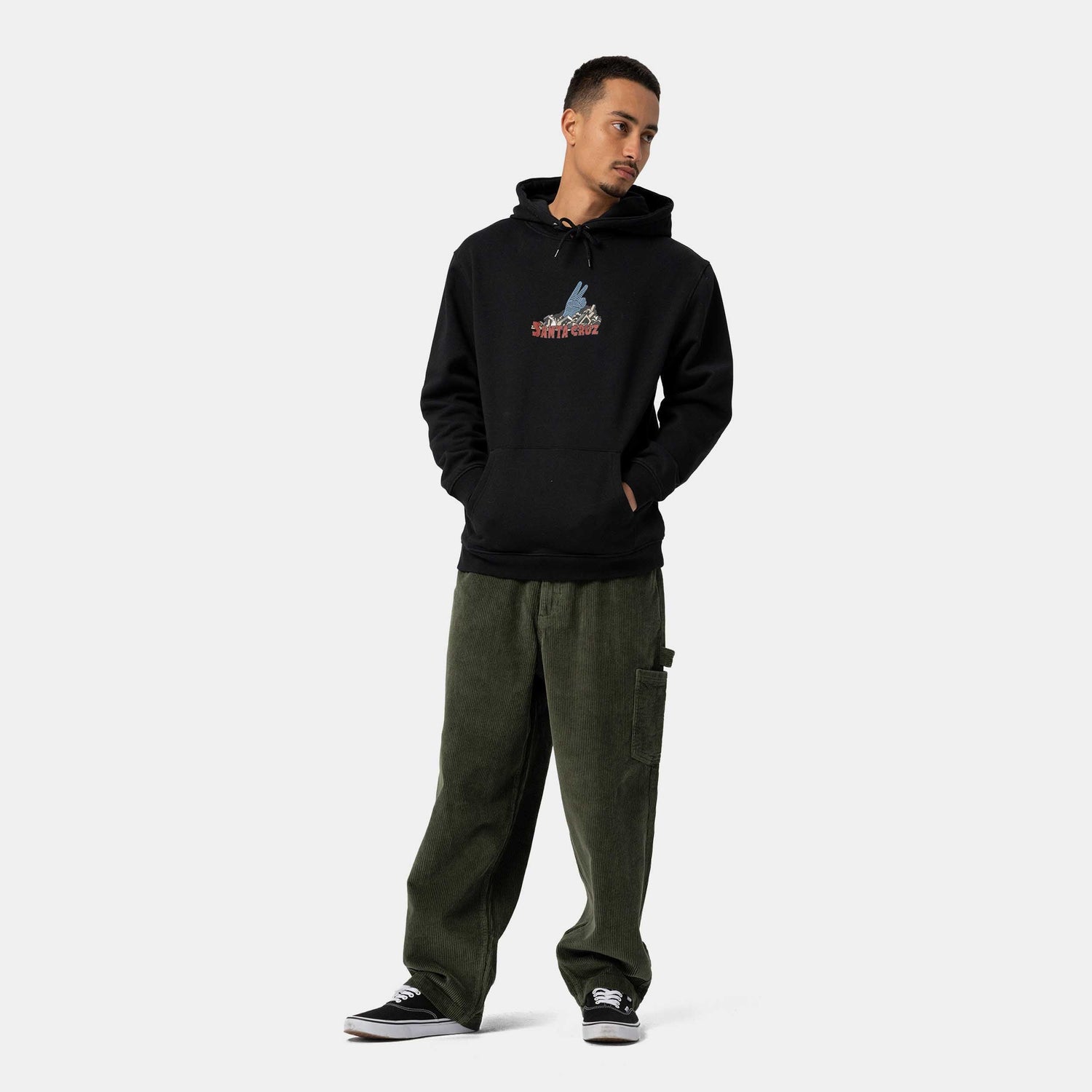 Santa Cruz Kendall Grid Hand Centre Hoodie Black
