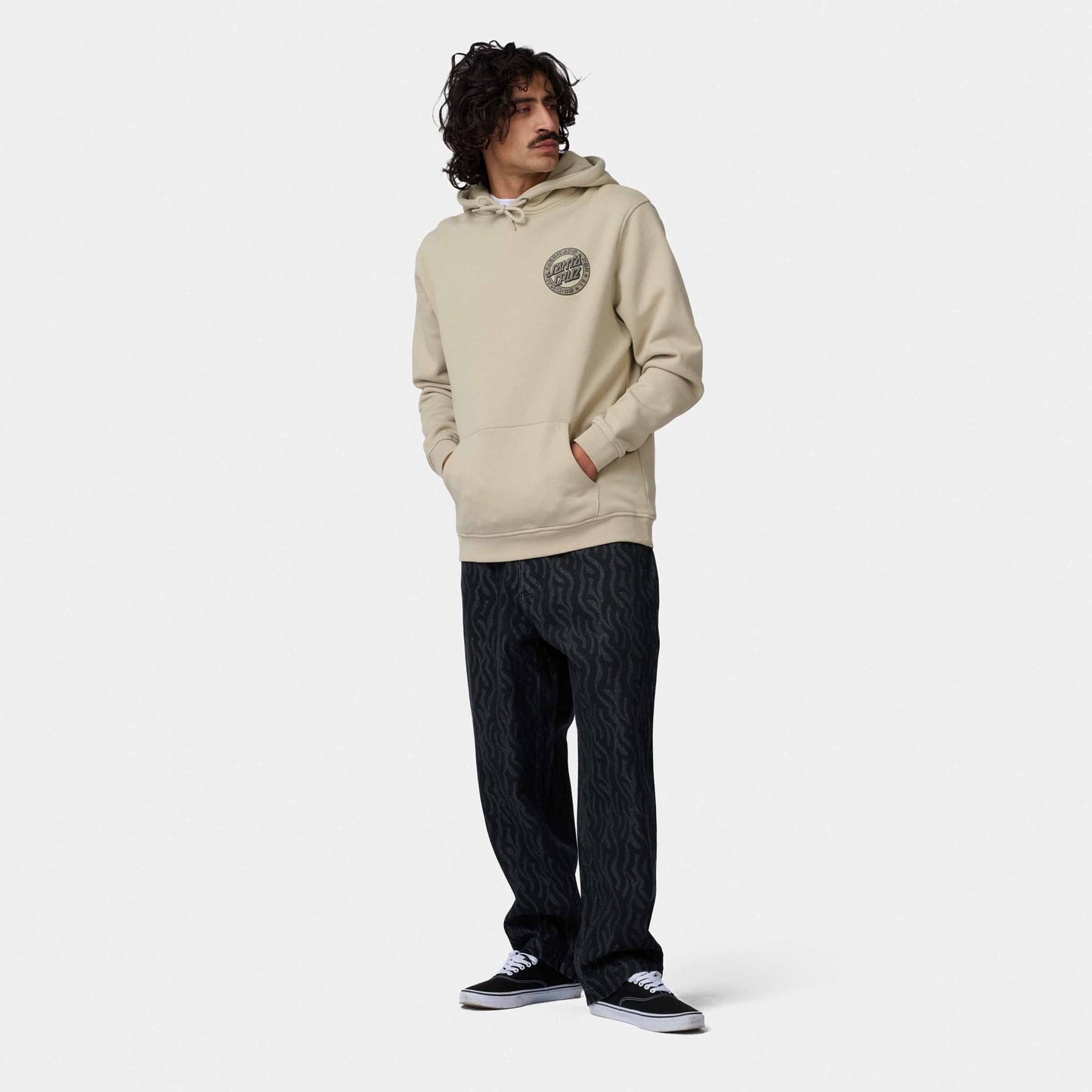 Santa Cruz Loco Dot Hoodie Stone Grey