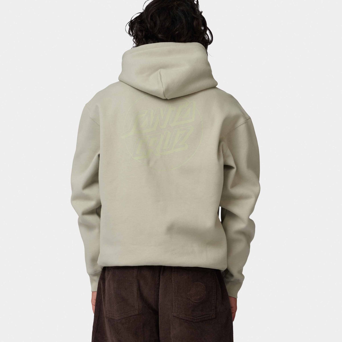 Santa Cruz Tonal Opus Dot Stripe Hoodie Stone Grey