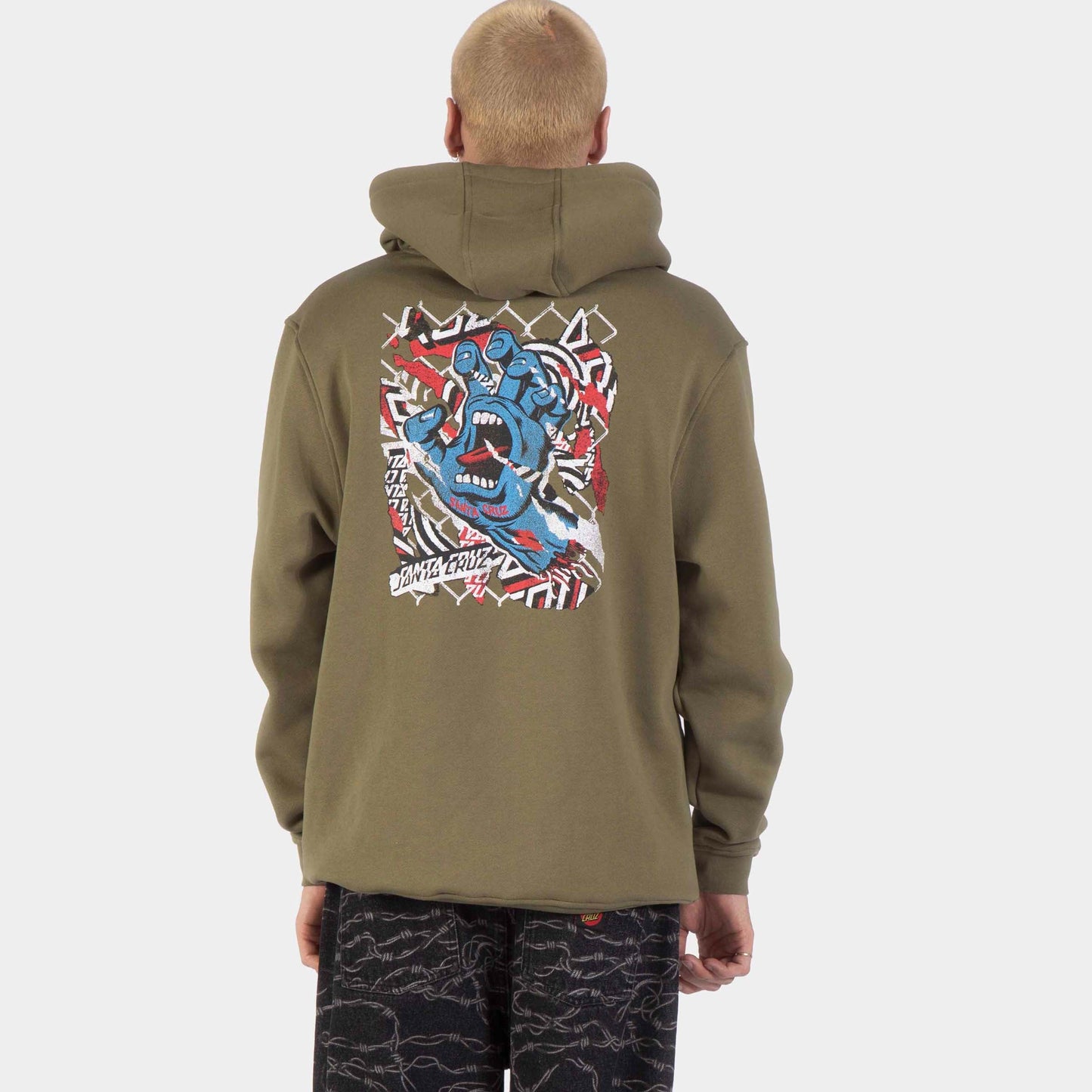 Santa Cruz | Damaged Hand Hoodie Deep Olive