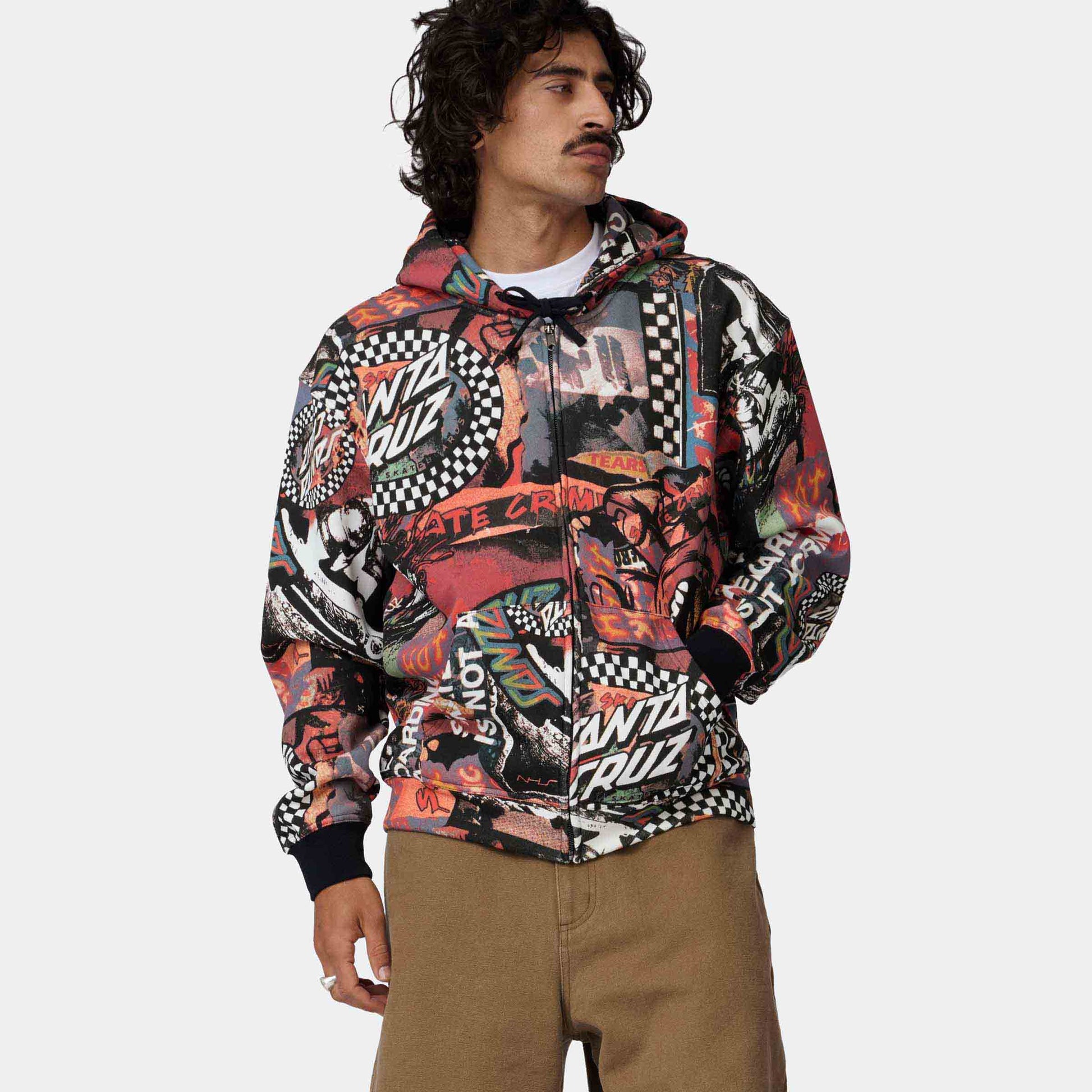 Santa Cruz Collage Zip Hoodie Multi