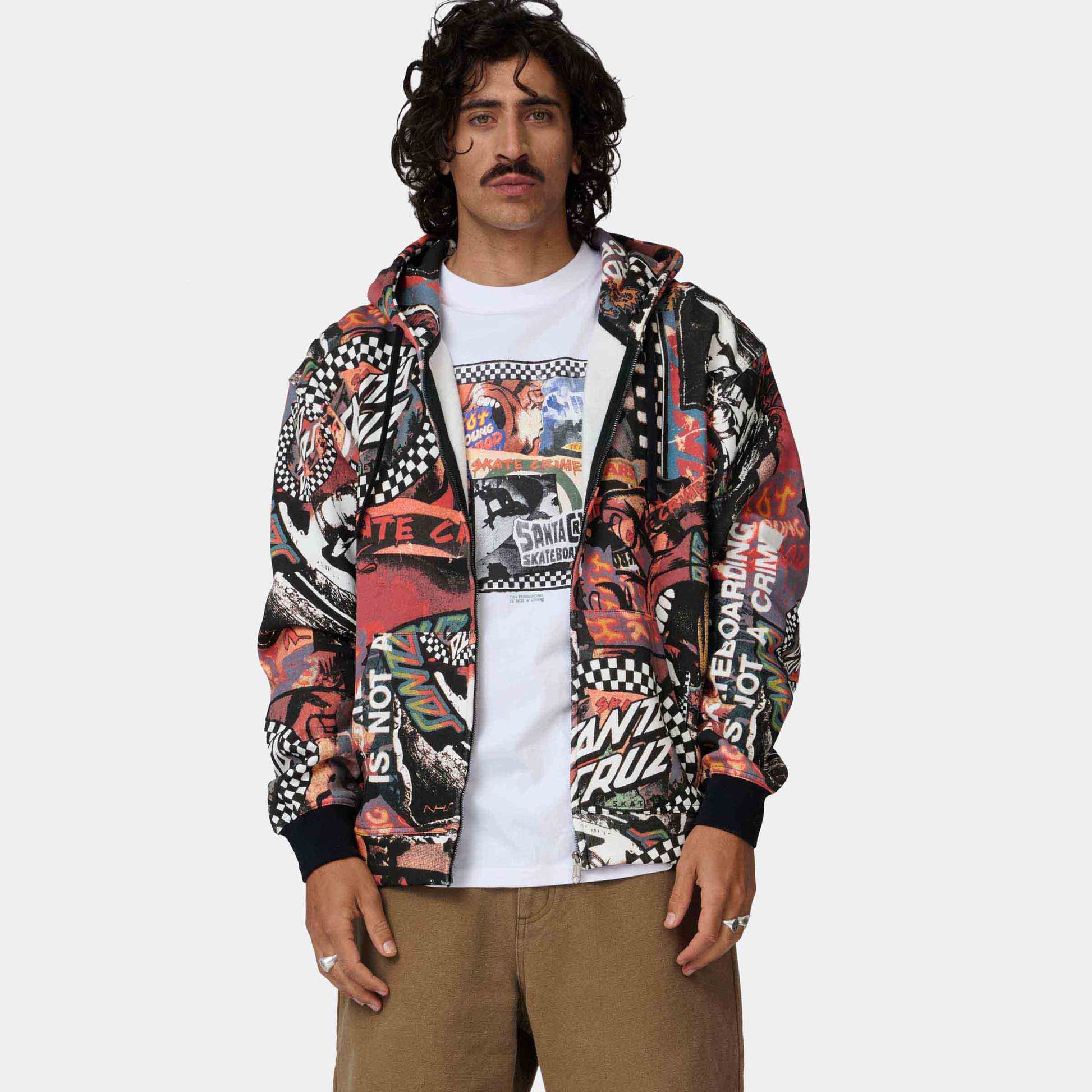 Santa Cruz Collage Zip Hoodie Multi