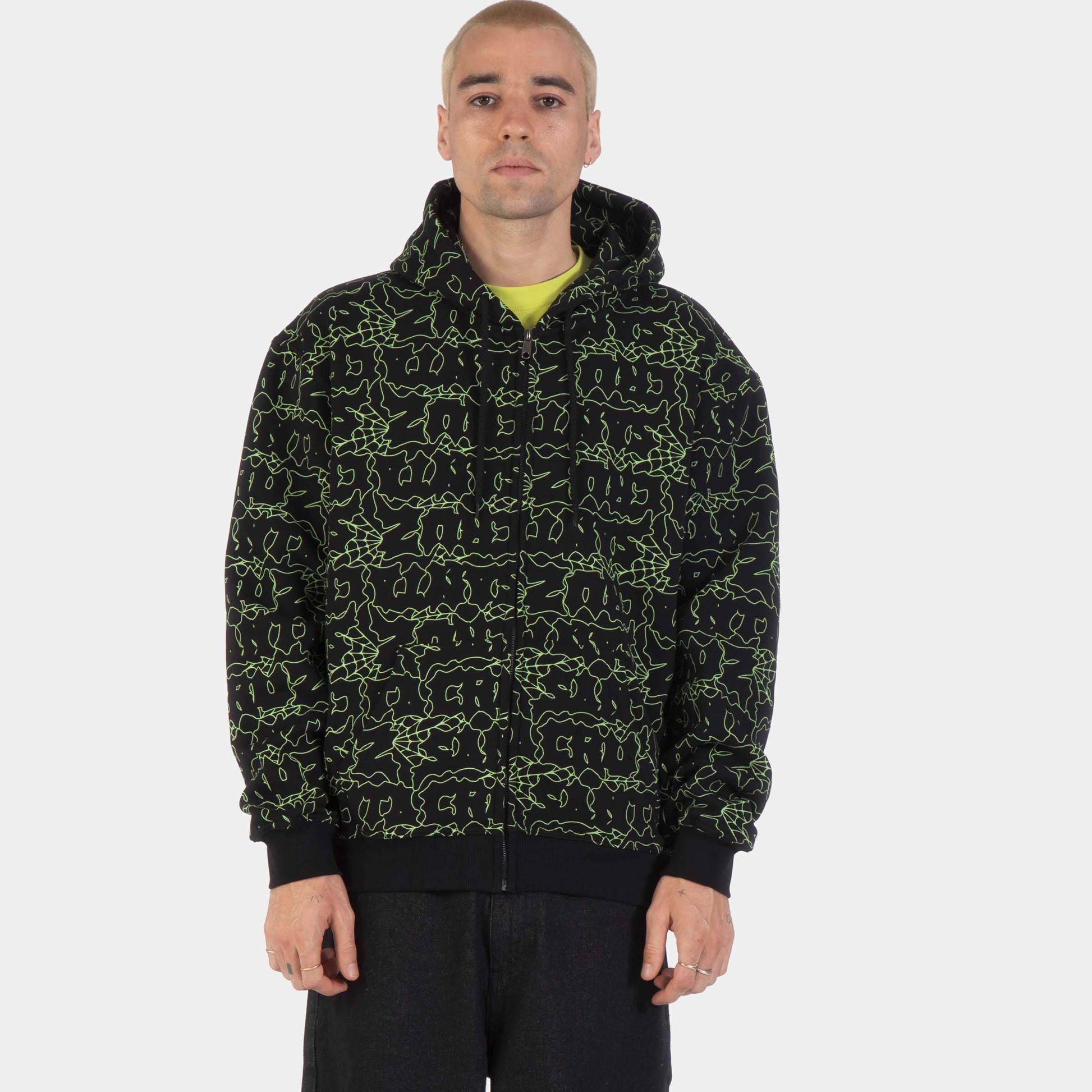Santa Cruz | Punk Web Zip Hoodie Black Green Web