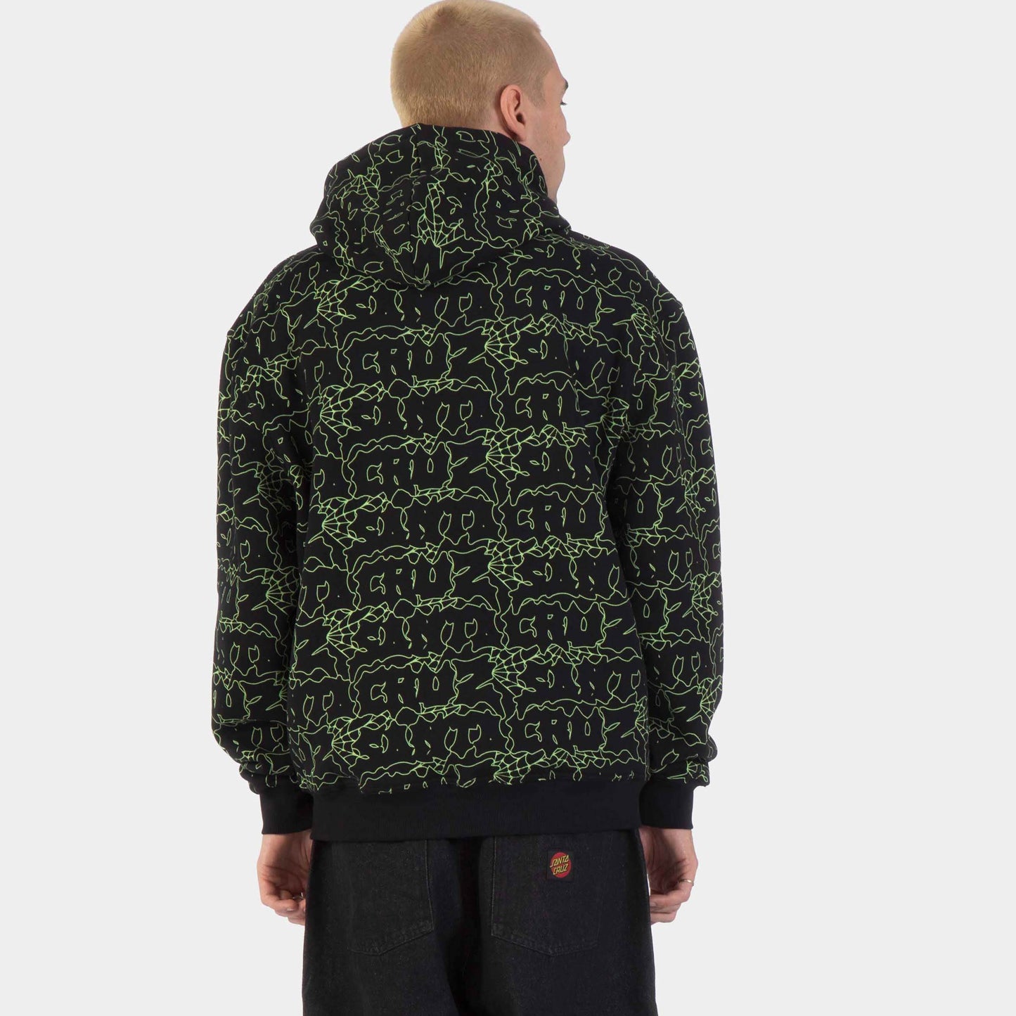 Santa Cruz | Punk Web Zip Hoodie Black Green Web