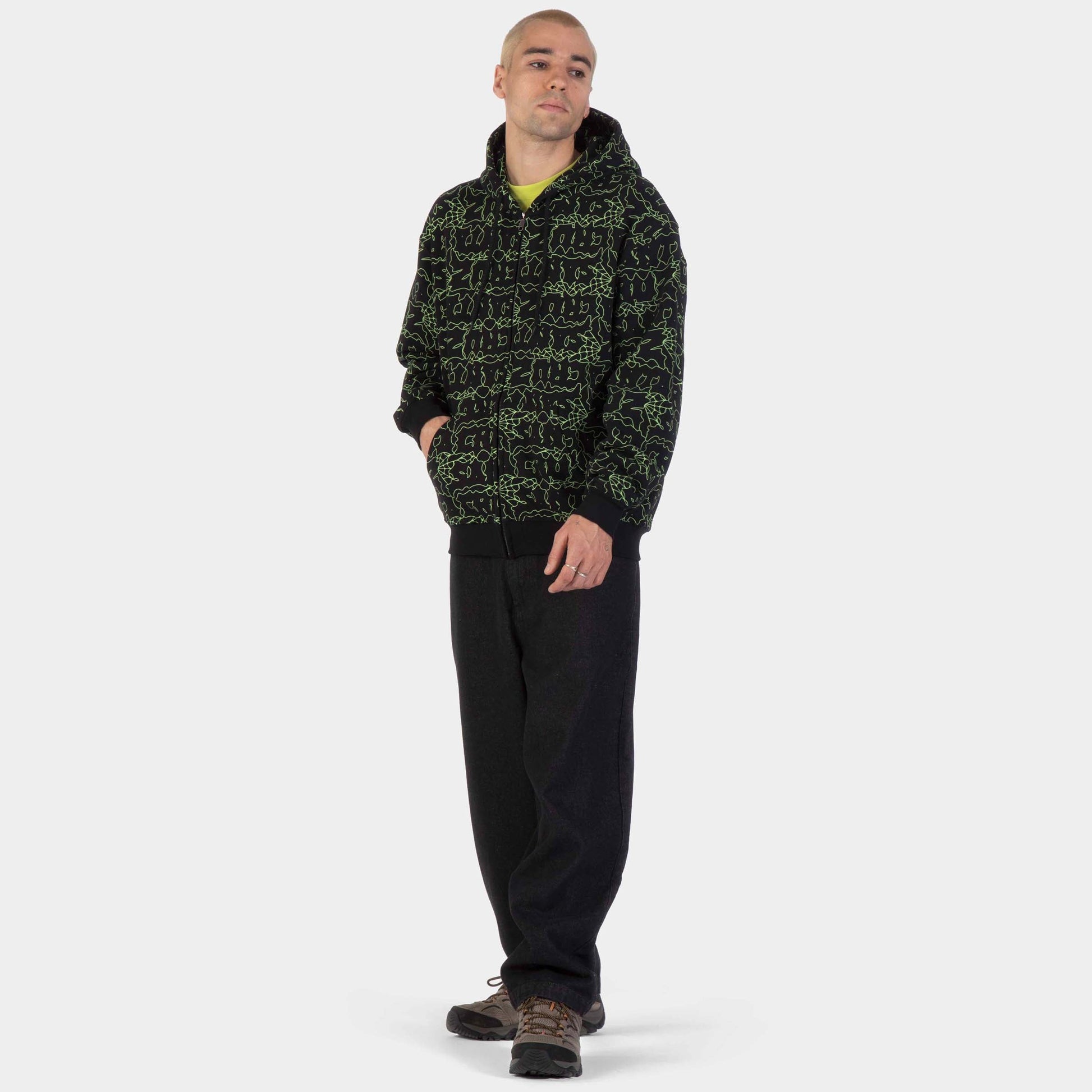 Santa Cruz | Punk Web Zip Hoodie Black Green Web