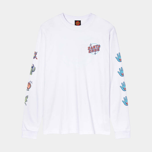 Santa Cruz Desert Tripper Dot Longsleeve T Shirt White