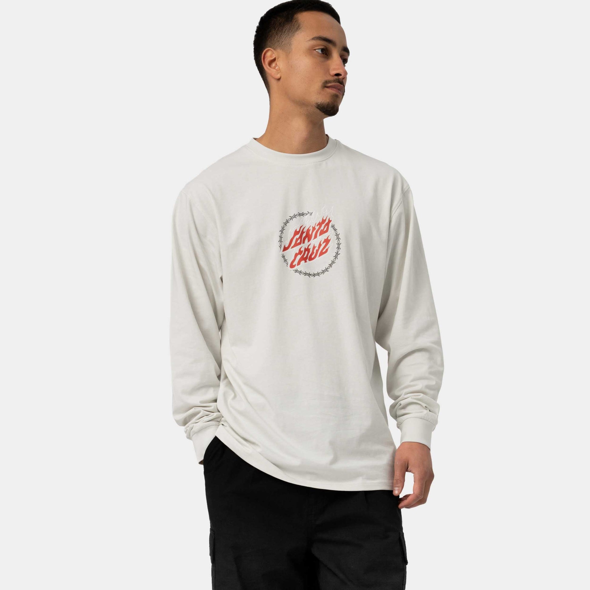 Santa Cruz Wired Flame Dot Front Long Sleeve T Shirt Mist