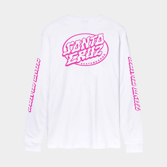 Santa Cruz Mono Vertigo Dot Long Sleeve T Shirt White