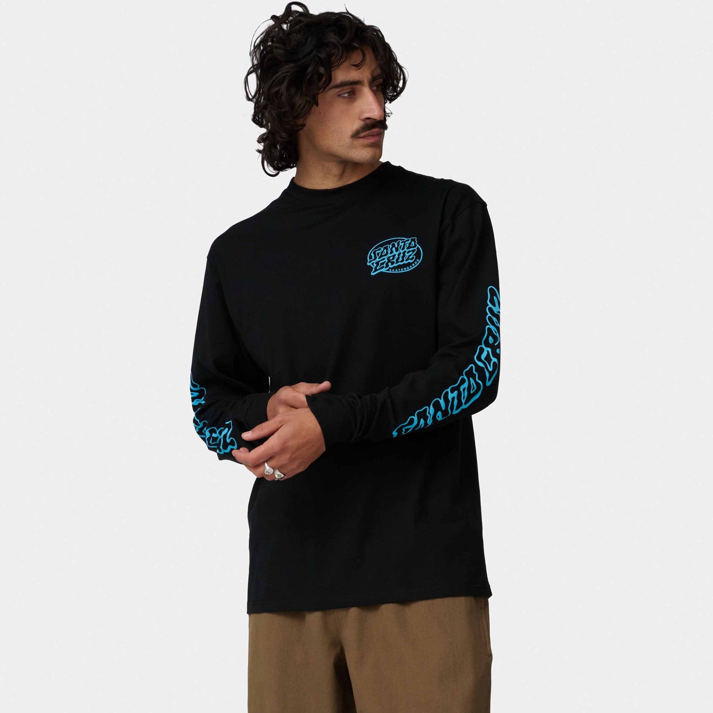 Santa Cruz Mono Vertigo Dot Long Sleeve T Shirt Black