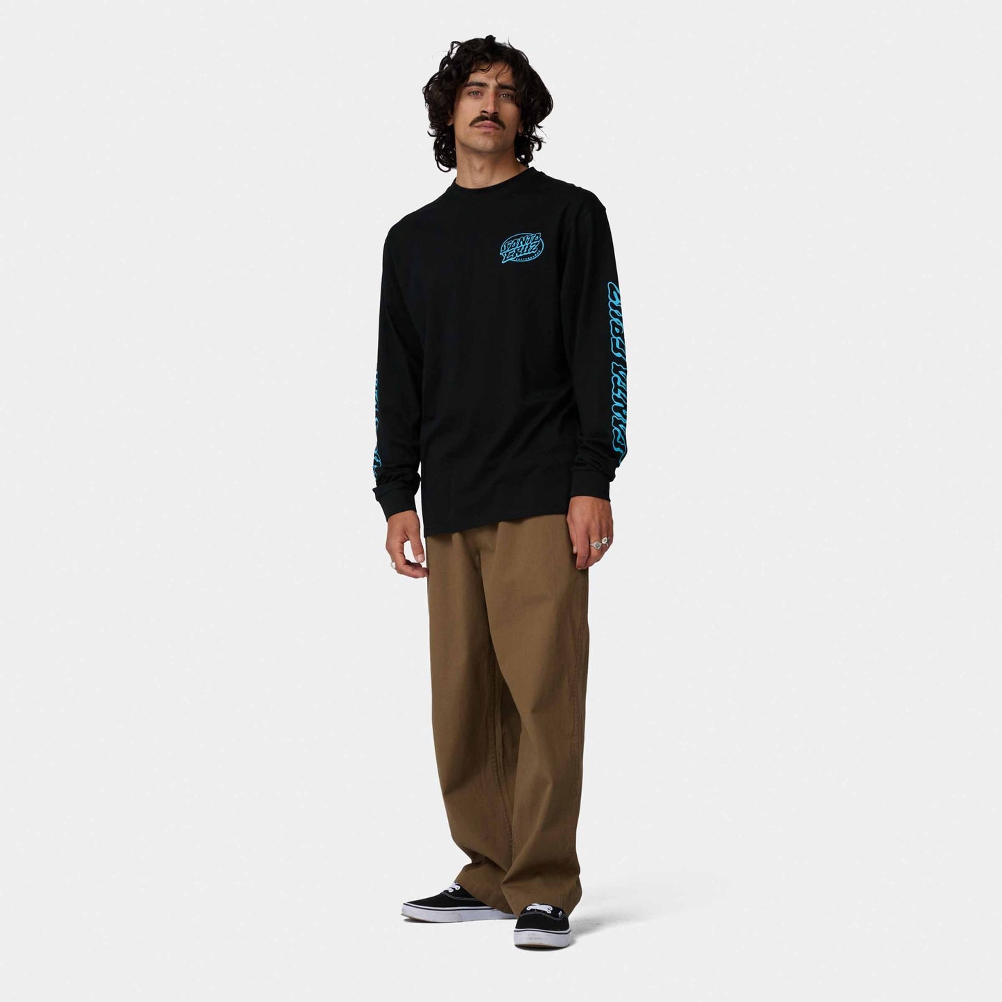 Santa Cruz Mono Vertigo Dot Long Sleeve T Shirt Black