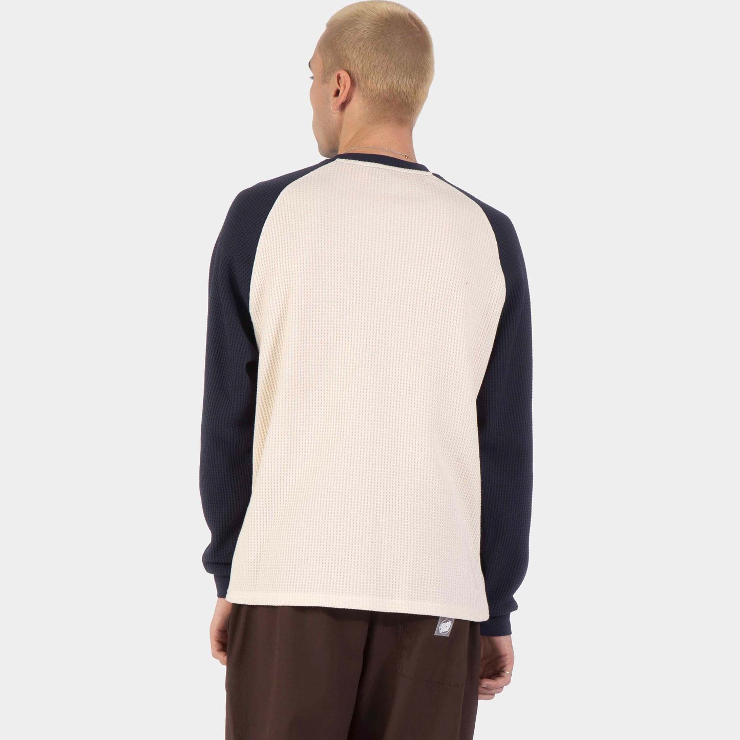 Santa Cruz | Classic Strip Raglan Long Sleeve T Shirt Wax Paper Midnight Blue