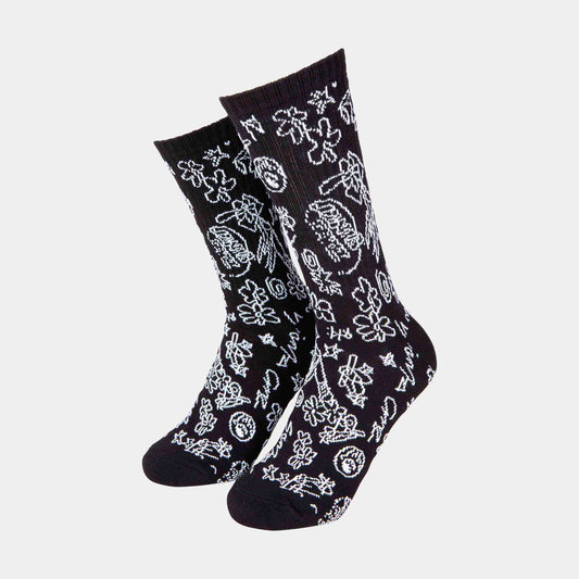 Santa Cruz Skateboards | Artificial Scribble Socks Black