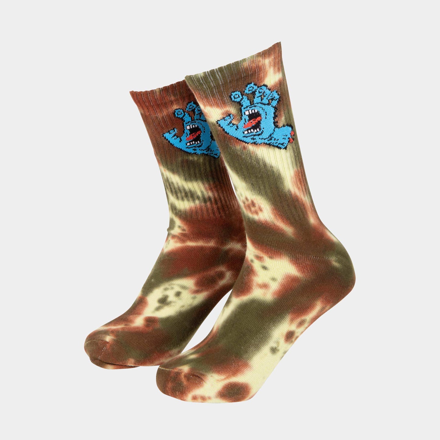 Santa Cruz | Screaming Hand Tie Dye Sock Green Glow