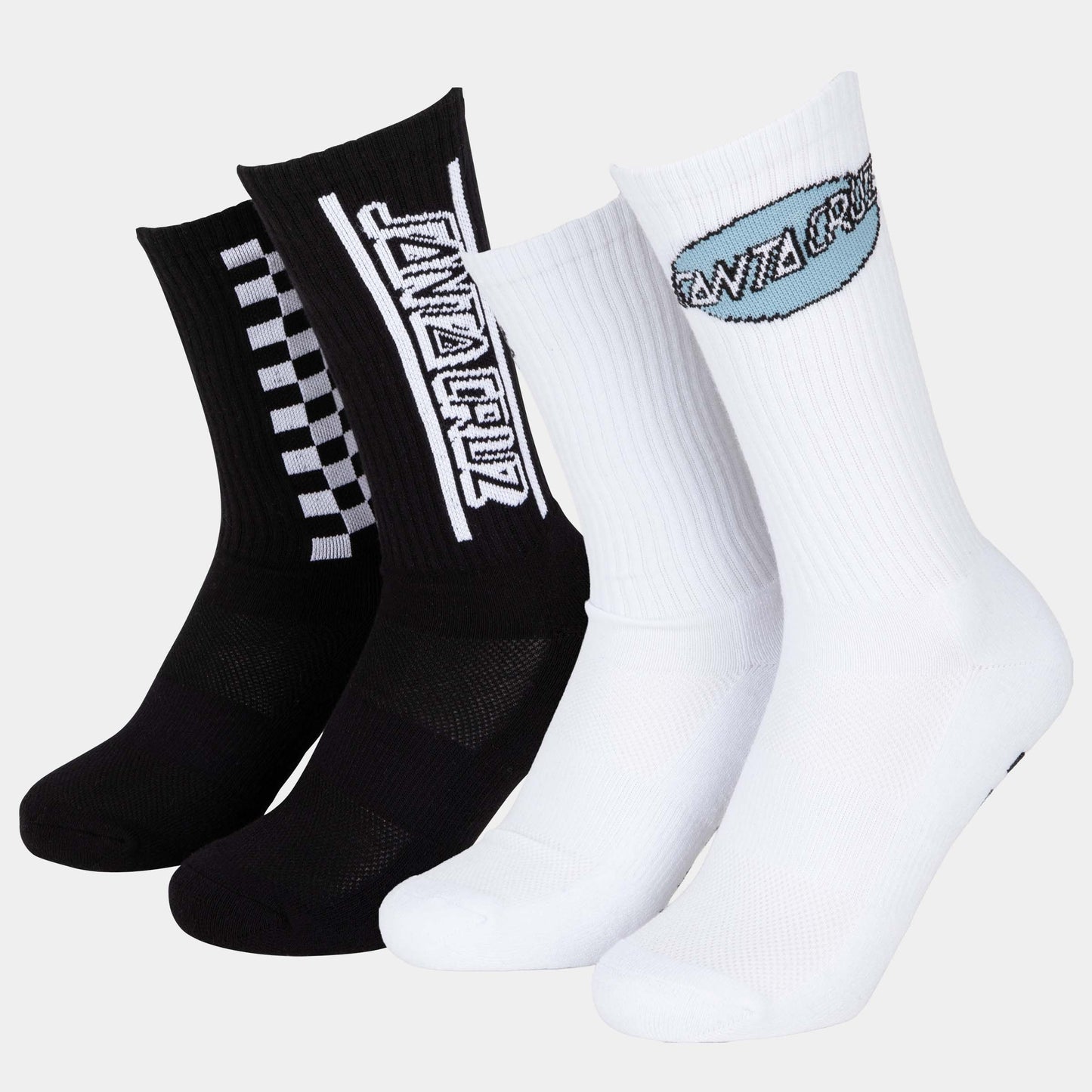 Santa Cruz | Finish Line Socks 2 Pack Black White