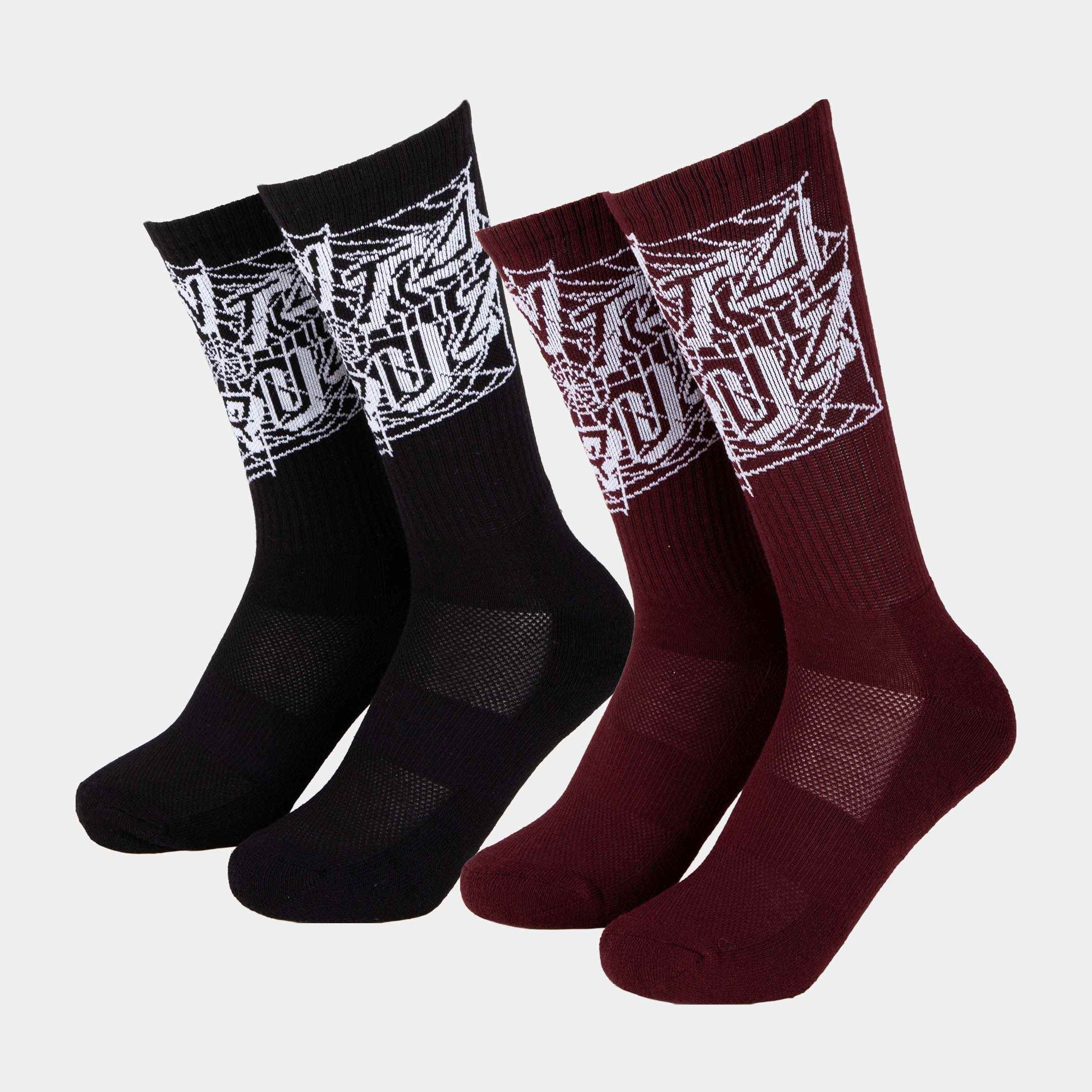 Santa Cruz | Web Dot Socks 2 Pack Black Dark Plum