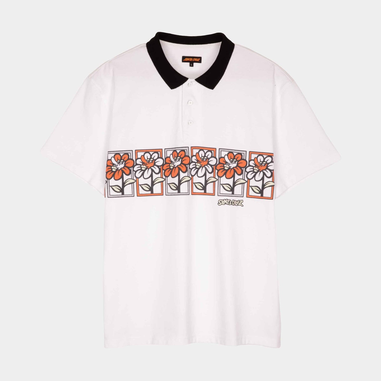 Santa Cruz Delfino Flower Guys Polo White