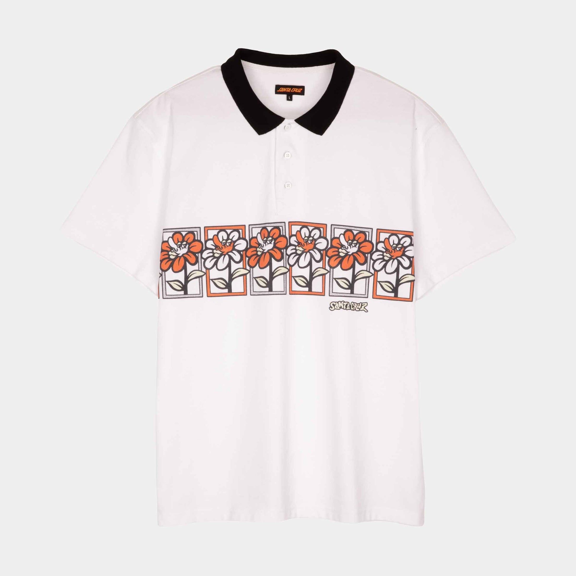 Santa Cruz Delfino Flower Guys Polo White