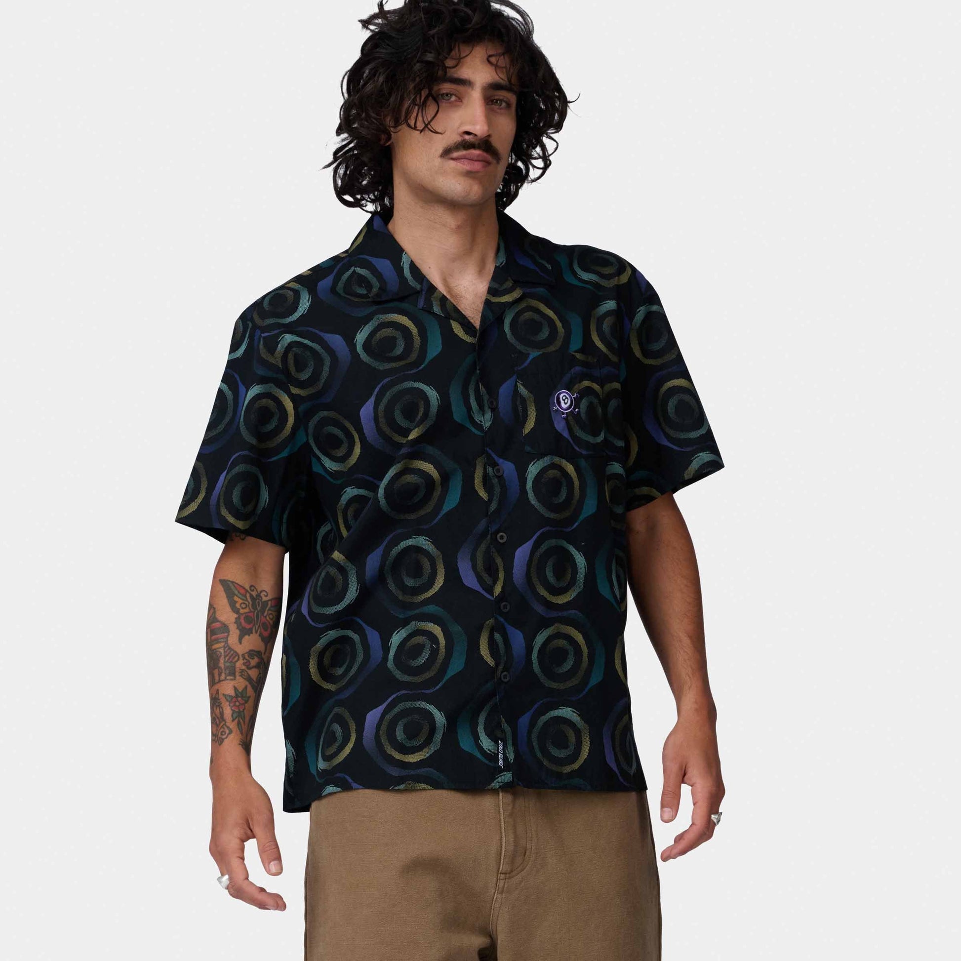Santa Cruz Vertigo Short Sleeve Haze Shirt Black