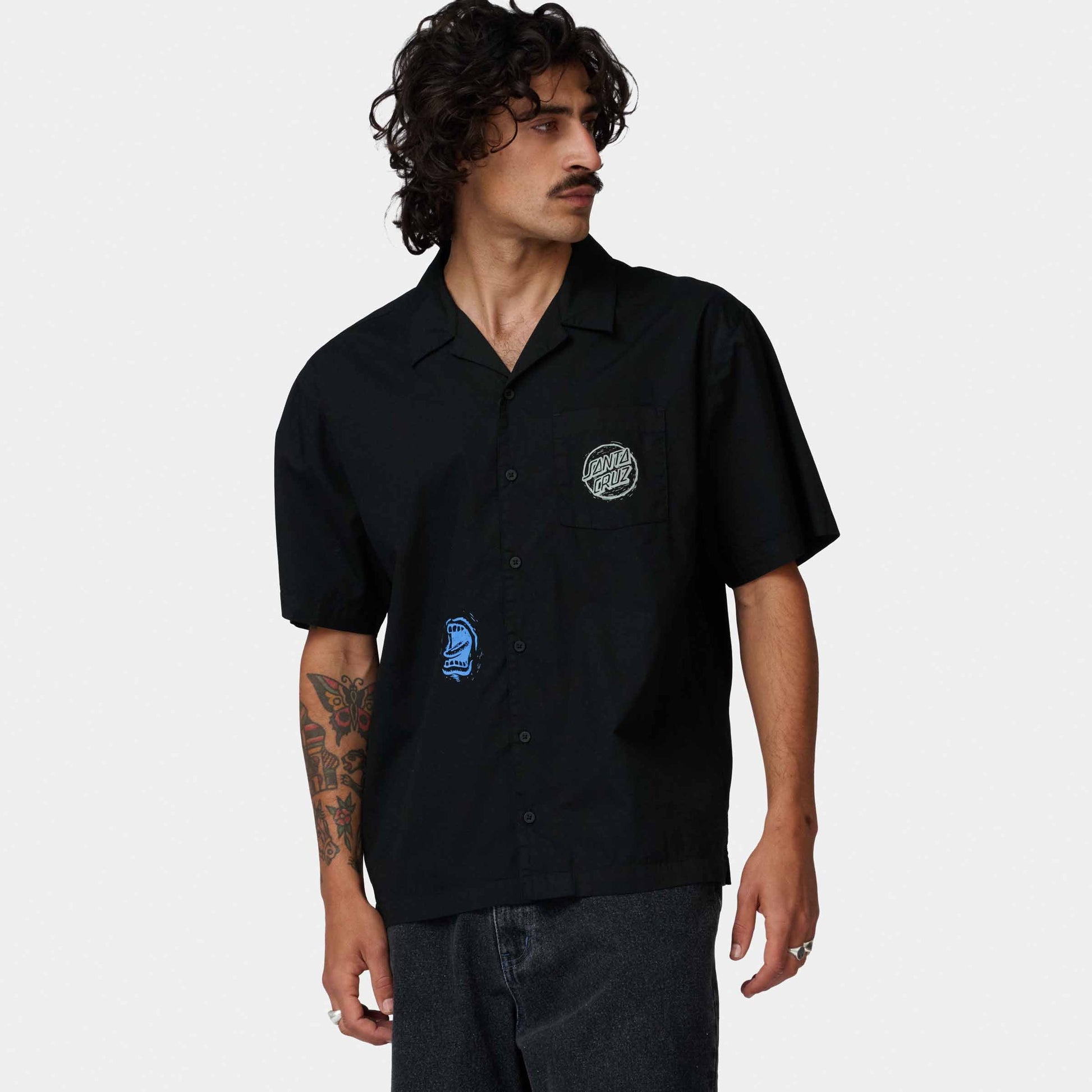 Santa Cruz Stamped Short Sleeve Shirt Black