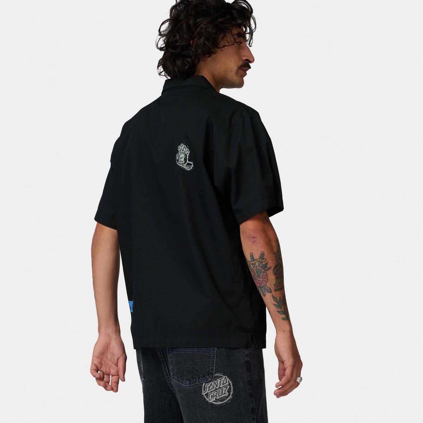 Santa Cruz Stamped Short Sleeve Shirt Black