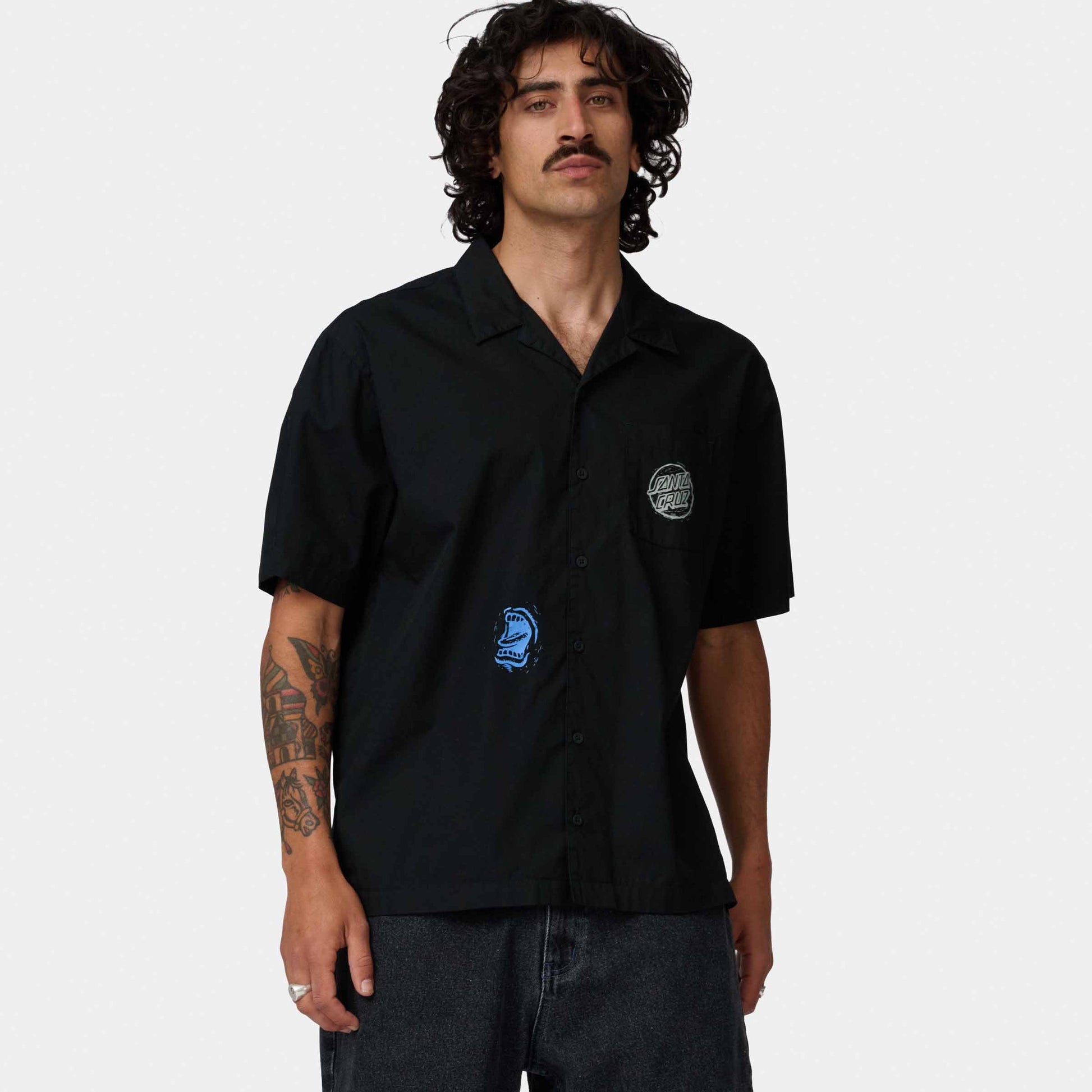 Santa Cruz Stamped Short Sleeve Shirt Black